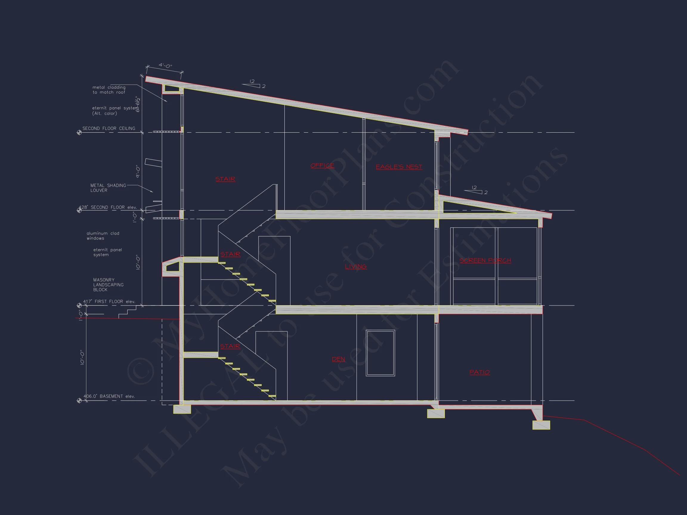 Modern house Floor Plan with 3 Stories and Contemporary Designs