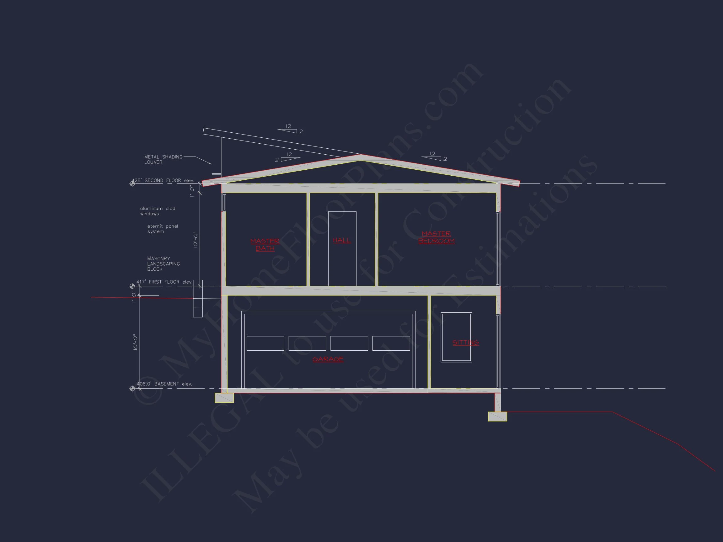 Modern house Floor Plan with 3 Stories and Contemporary Designs