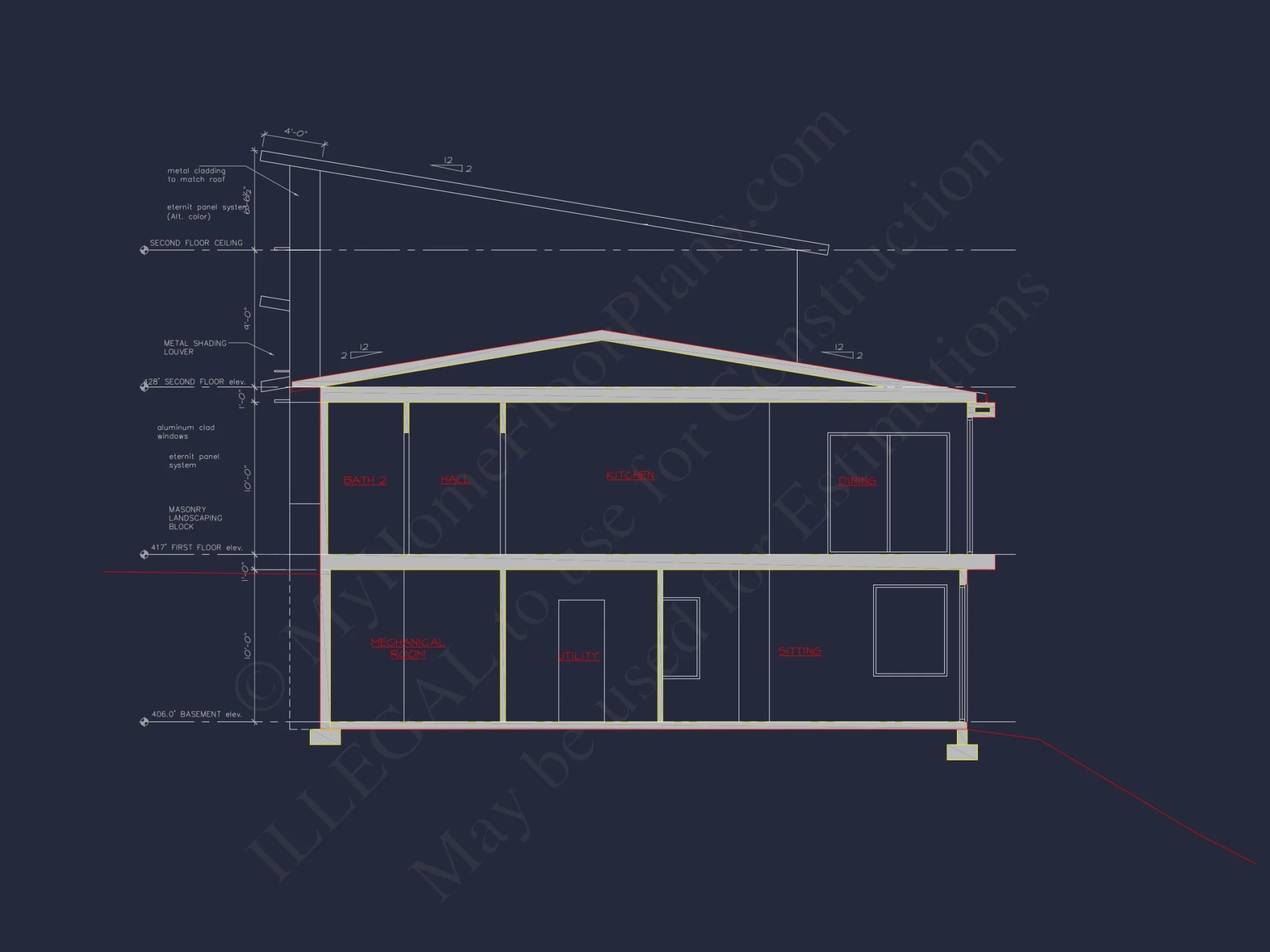Modern house Floor Plan with 3 Stories and Contemporary Designs