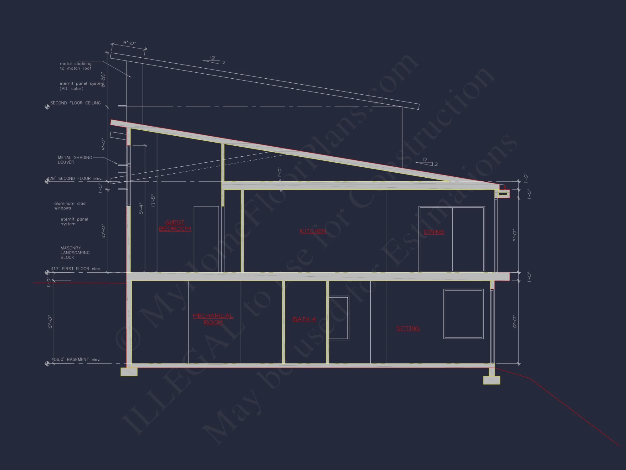 Modern house Floor Plan with 3 Stories and Contemporary Designs