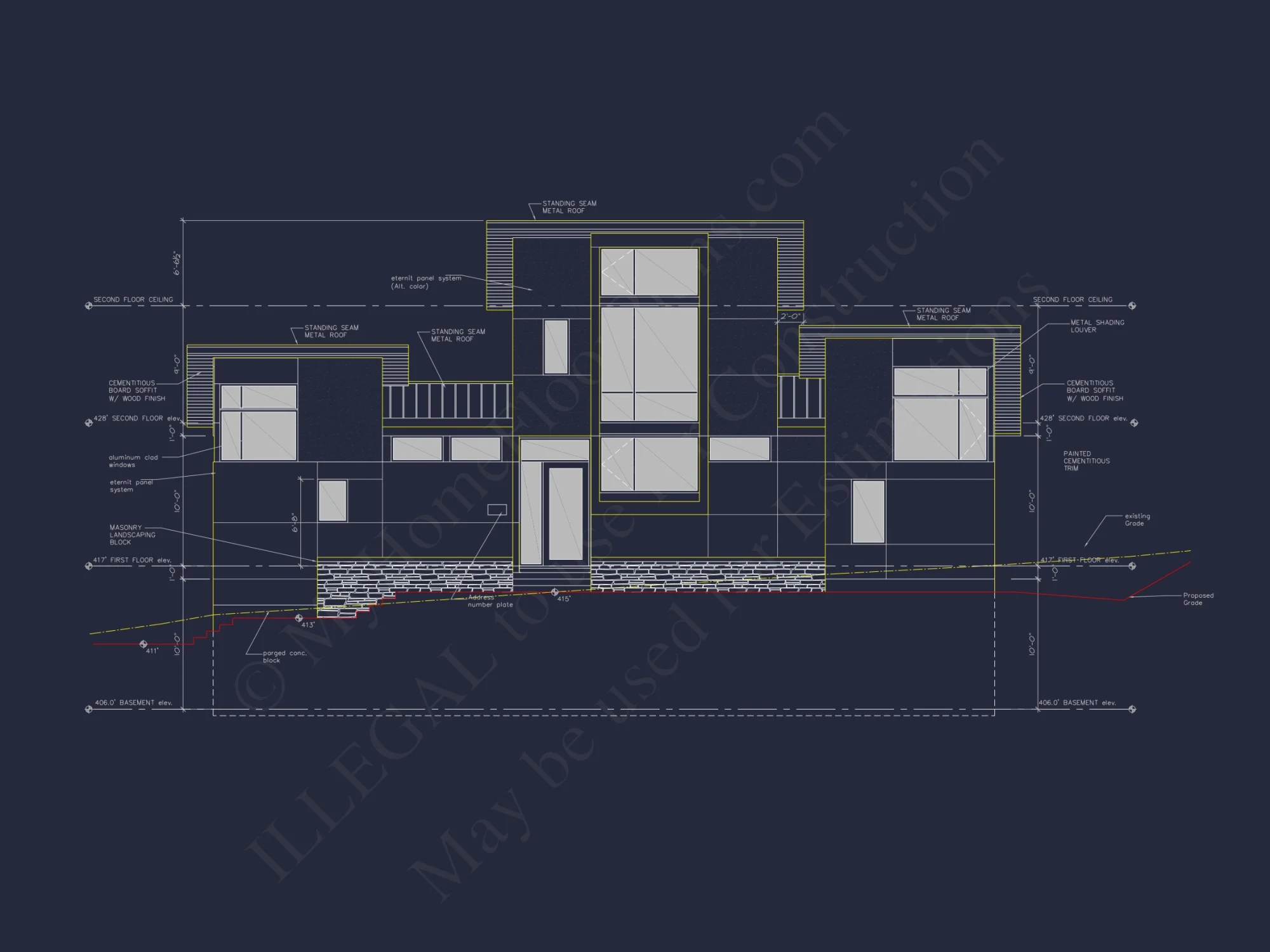 Modern house Floor Plan with 3 Stories and Contemporary Designs