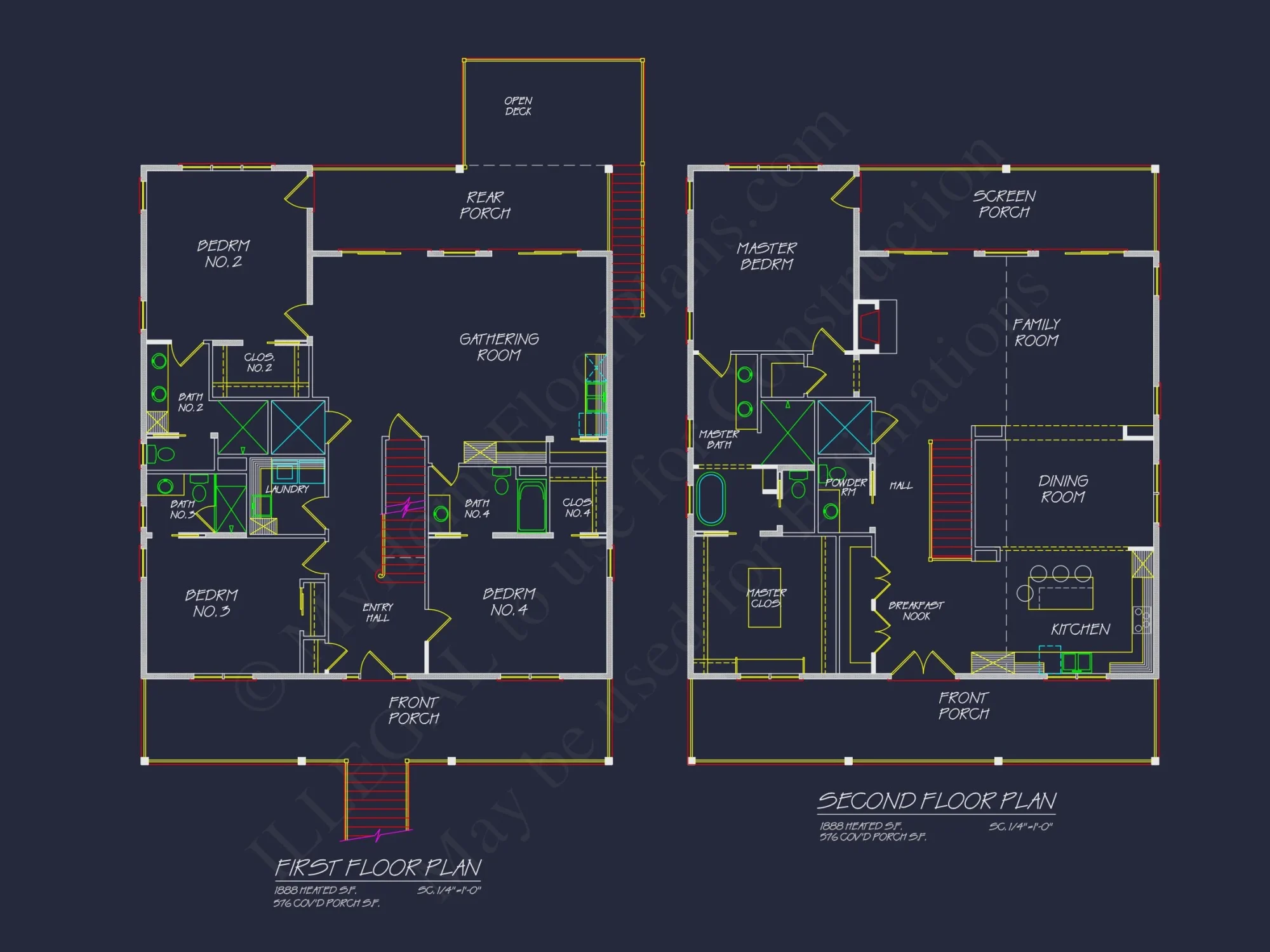 Custom Coastal house Floor Plan with CAD Designs and Blueprints