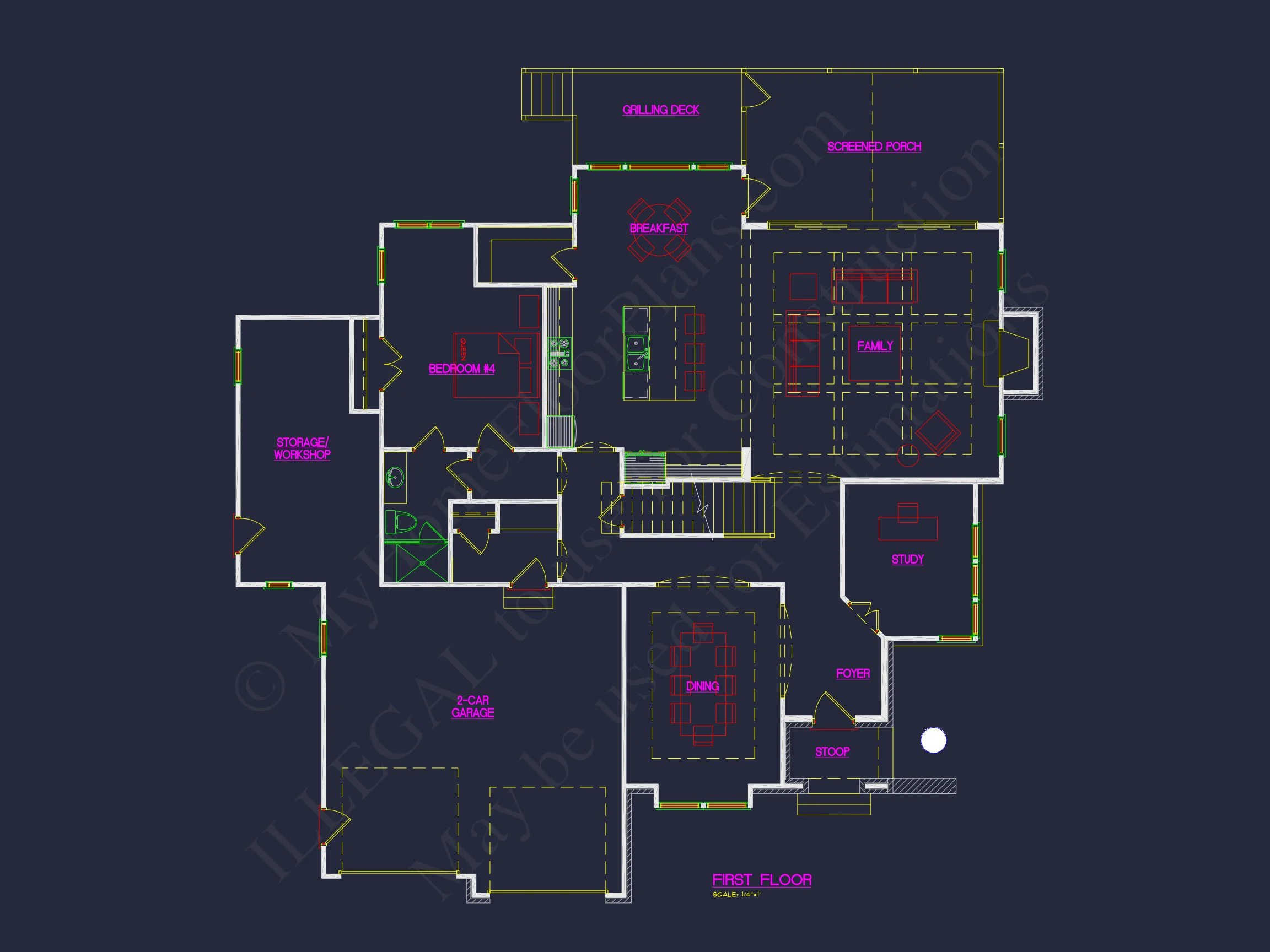 Modern Craftsman house Plan with 4 Bedrooms and Spacious Floor Designs