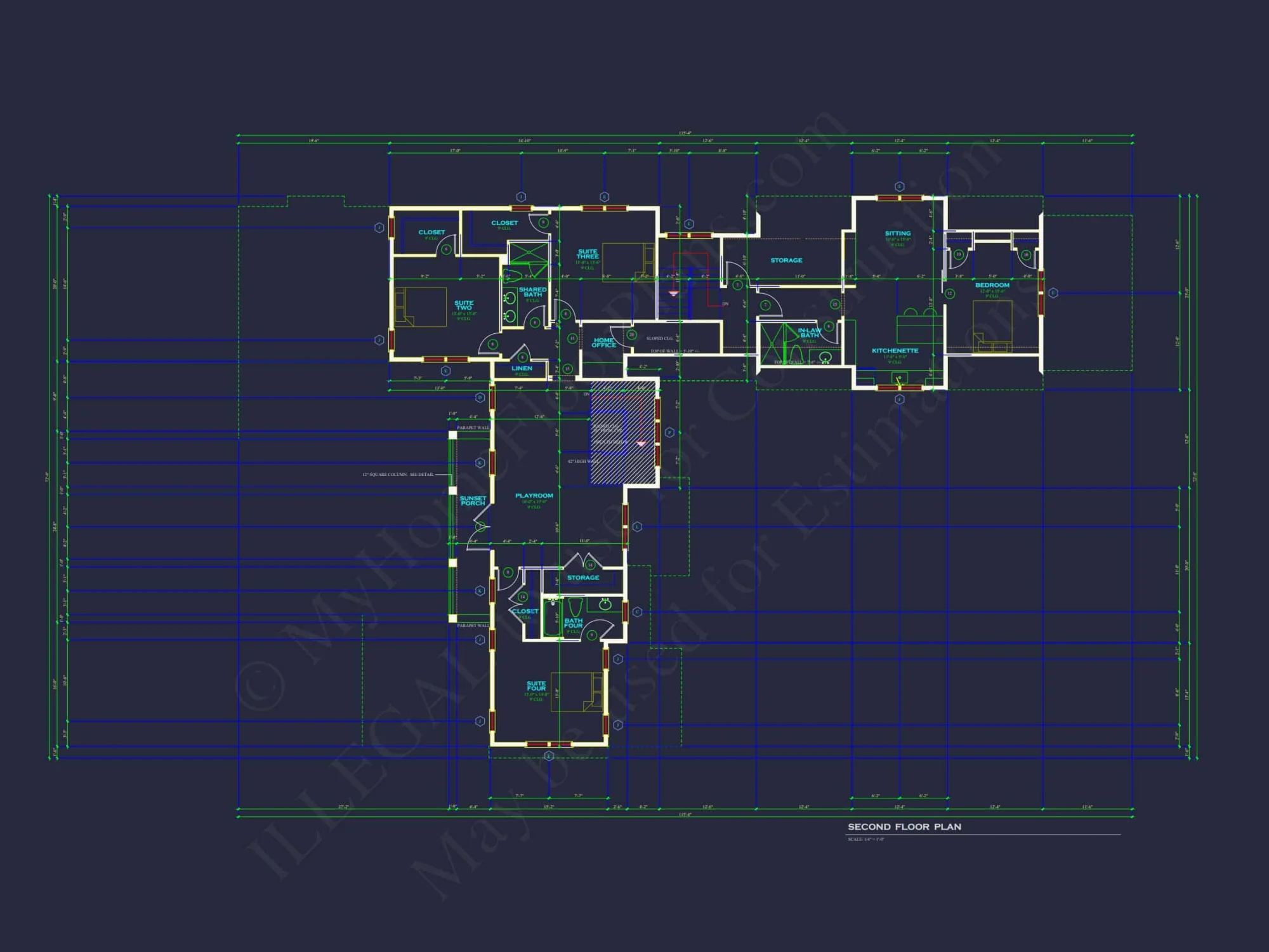 Luxurious house Floor Plan with 4 Bedrooms