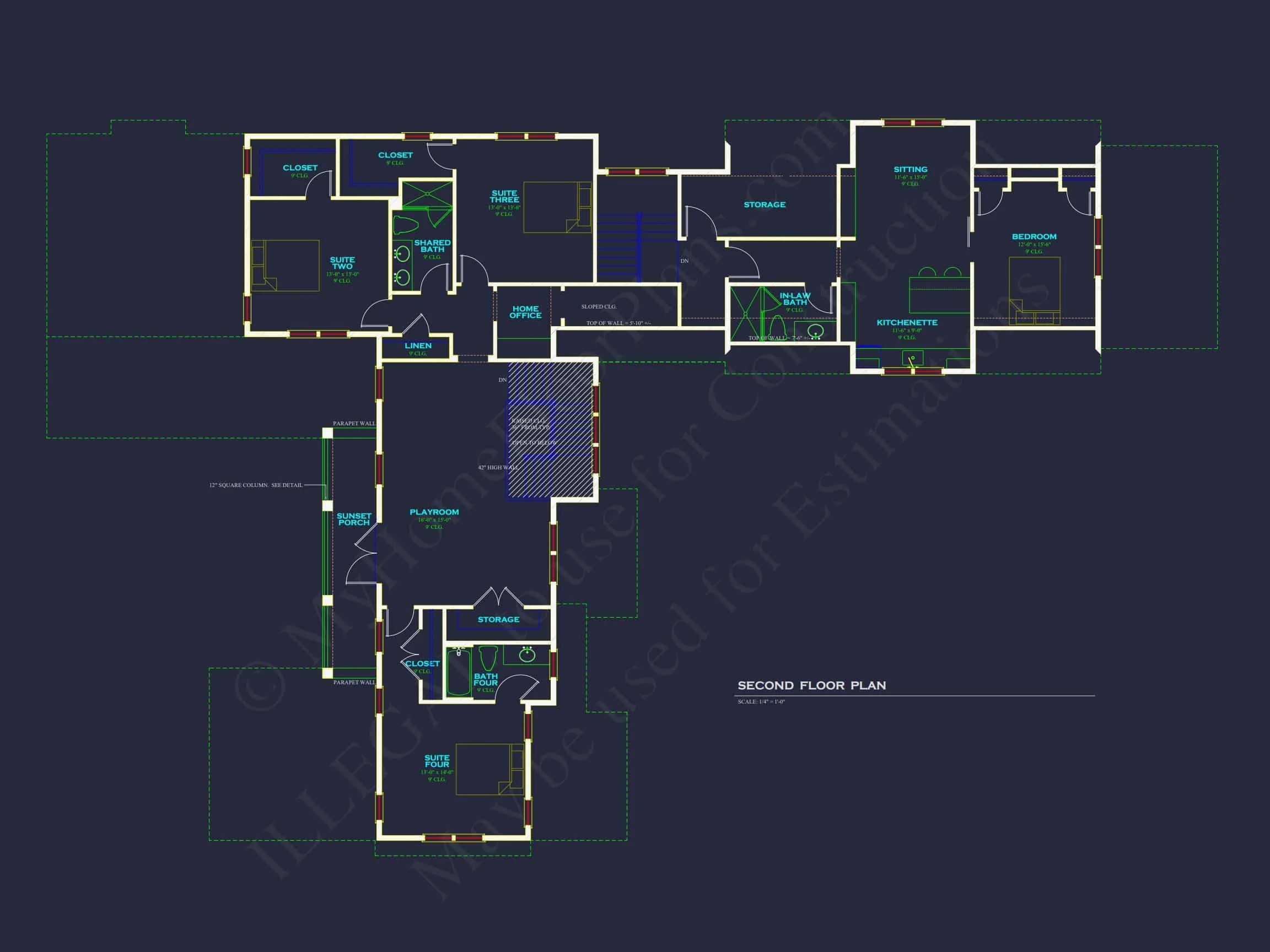 20-1366 HOUSE PLAN - Luxurious House Floor Plan with 4 Bedrooms | CAD Designs & Blueprints 8 Luxurious house Floor Plan with 4 Bedrooms