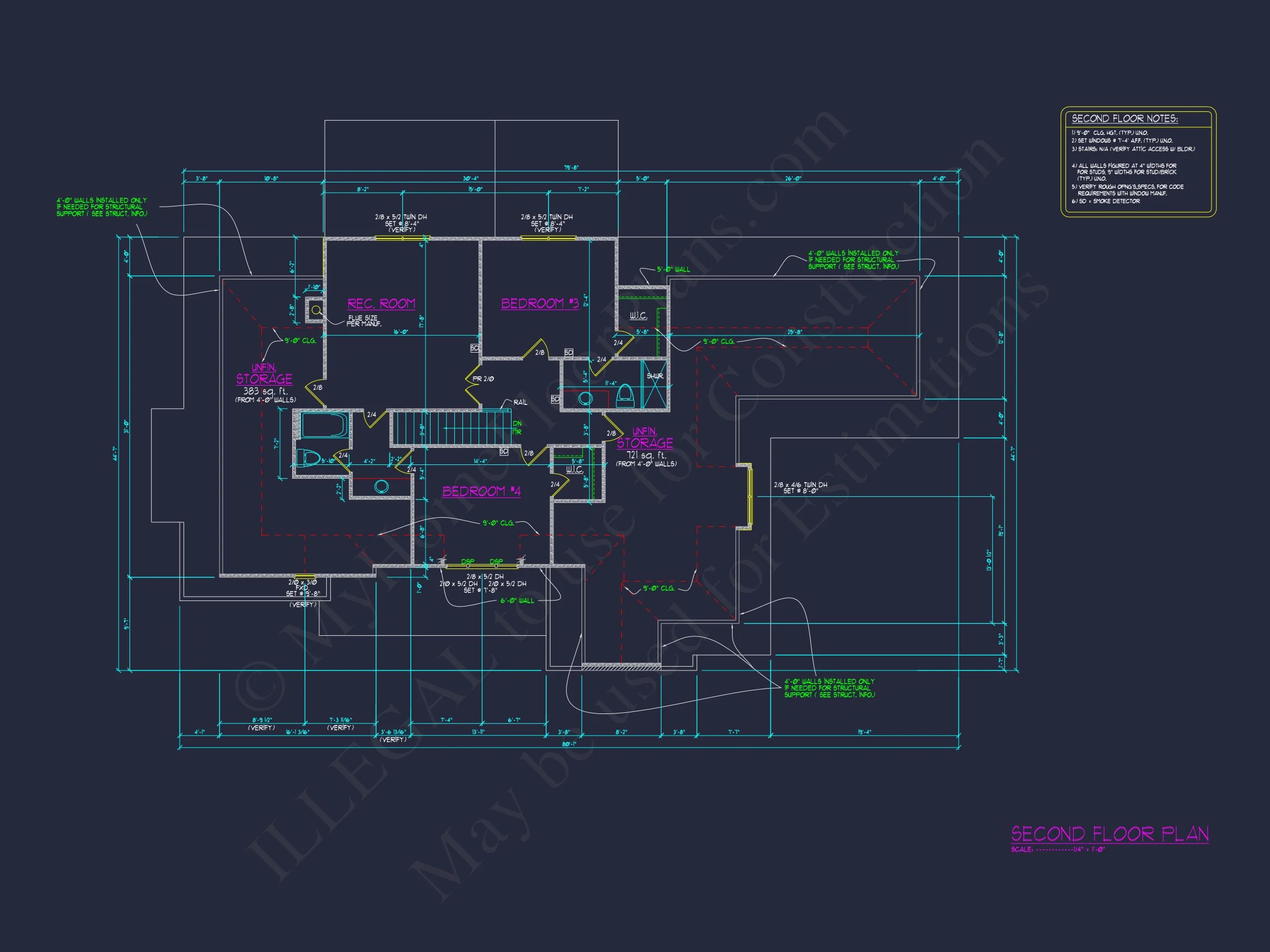 Spacious 4-Bedroom house Plan with Floor Plans and CAD Designs