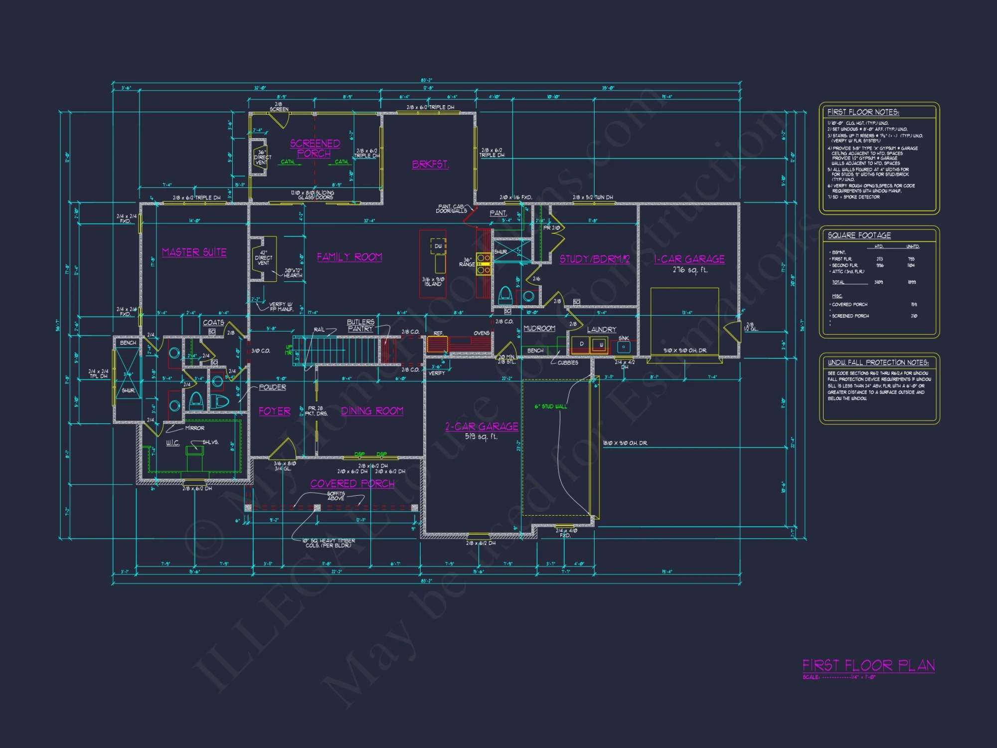 Spacious 4-Bedroom house Plan with Floor Plans and CAD Designs