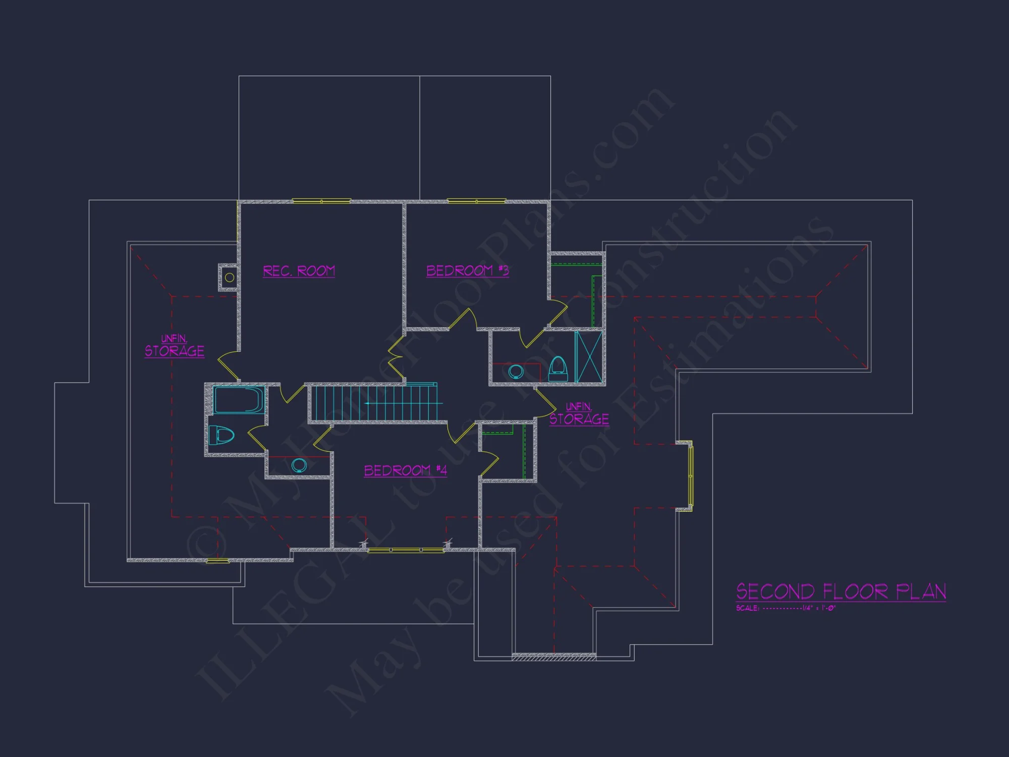 Spacious 4-Bedroom house Plan with Floor Plans and CAD Designs