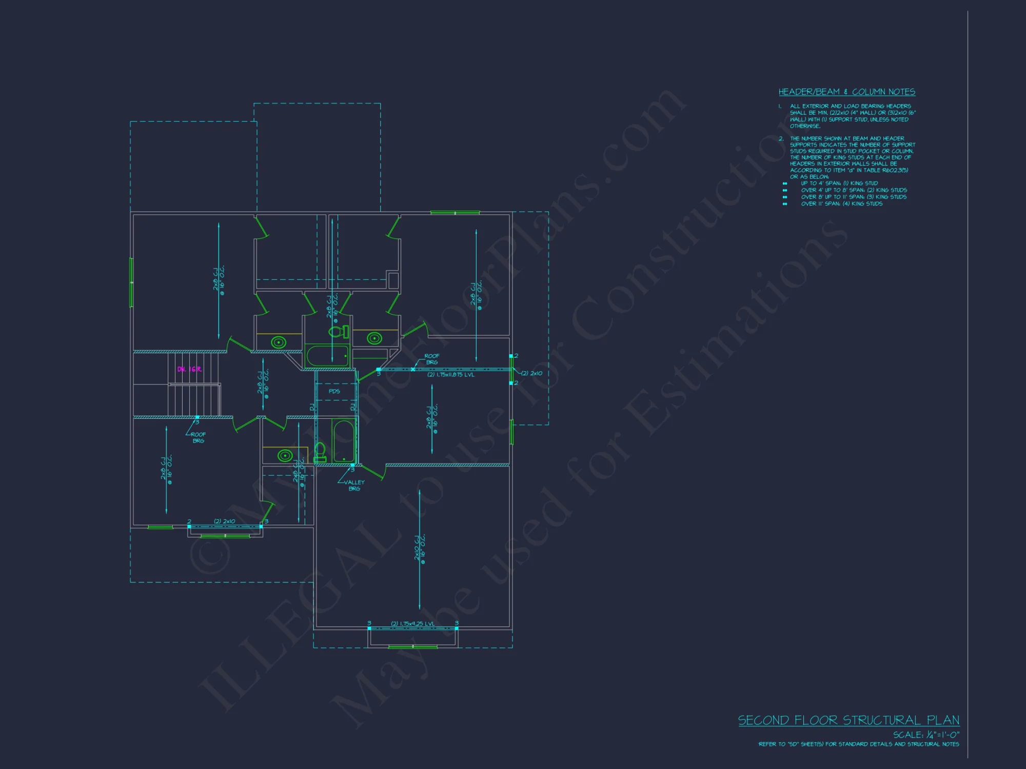 Modern Architectural house Plan with 2 Floors and 4 Beds