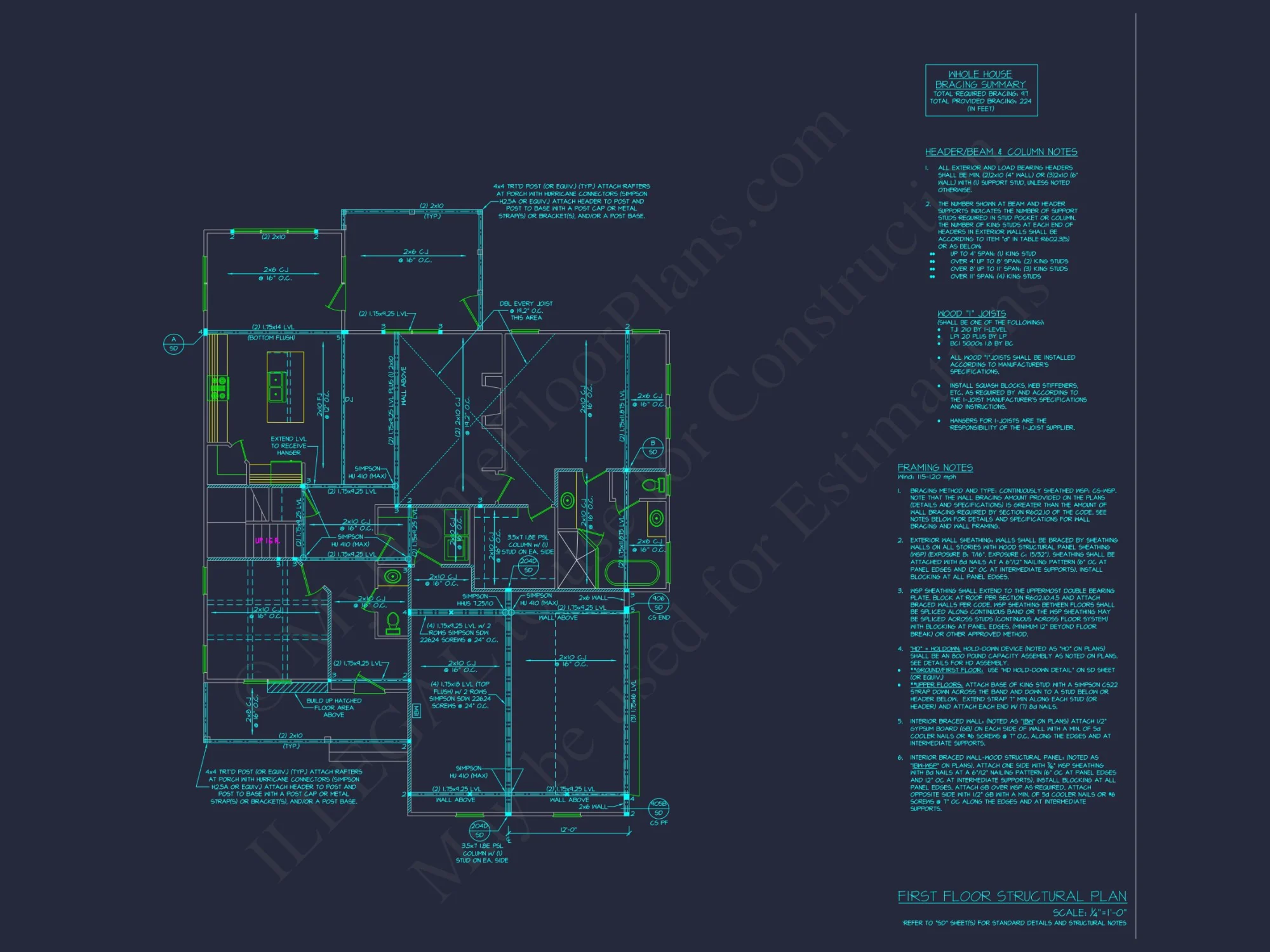 Modern Architectural house Plan with 2 Floors and 4 Beds