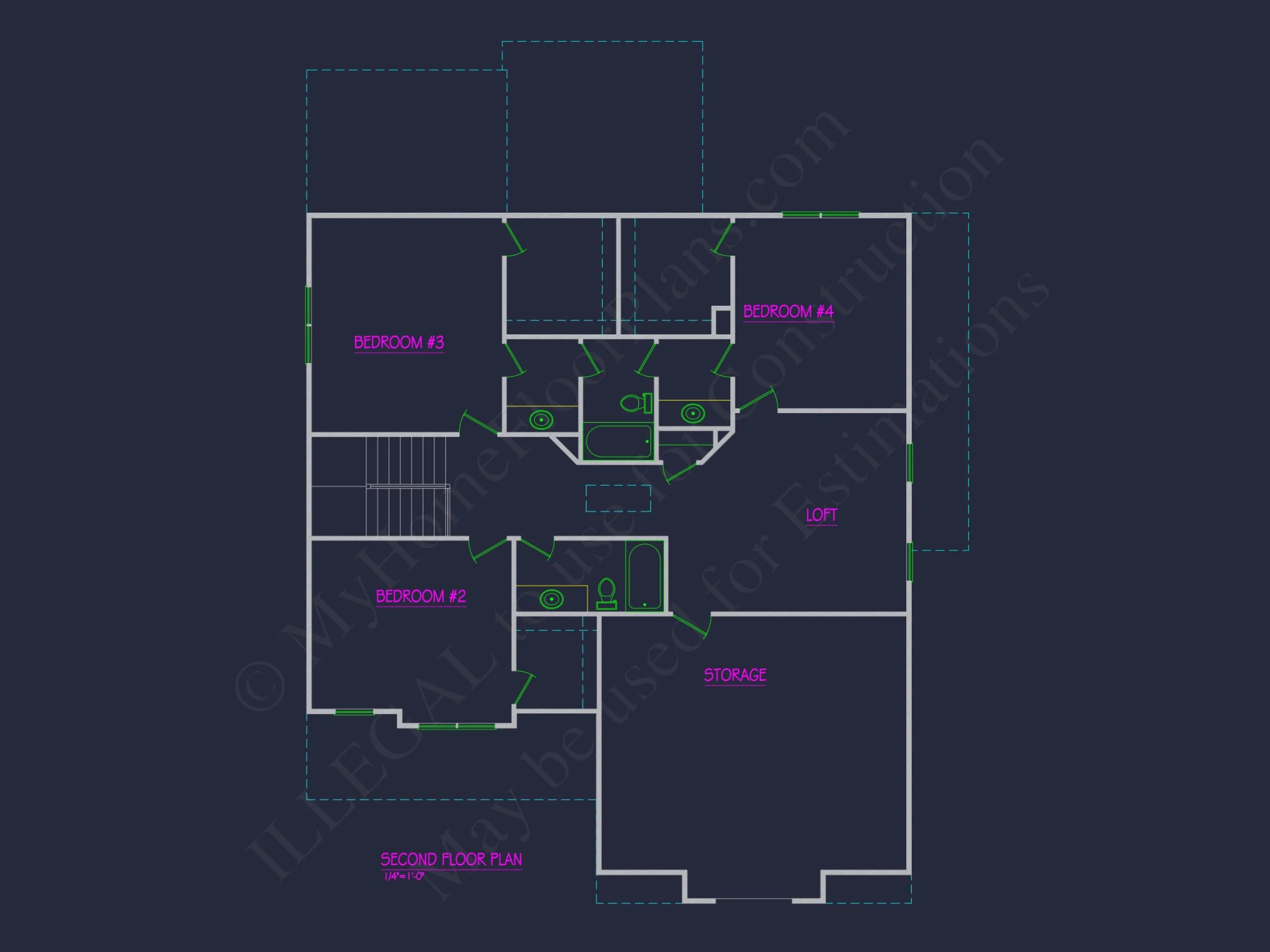 Modern Architectural house Plan with 2 Floors and 4 Beds