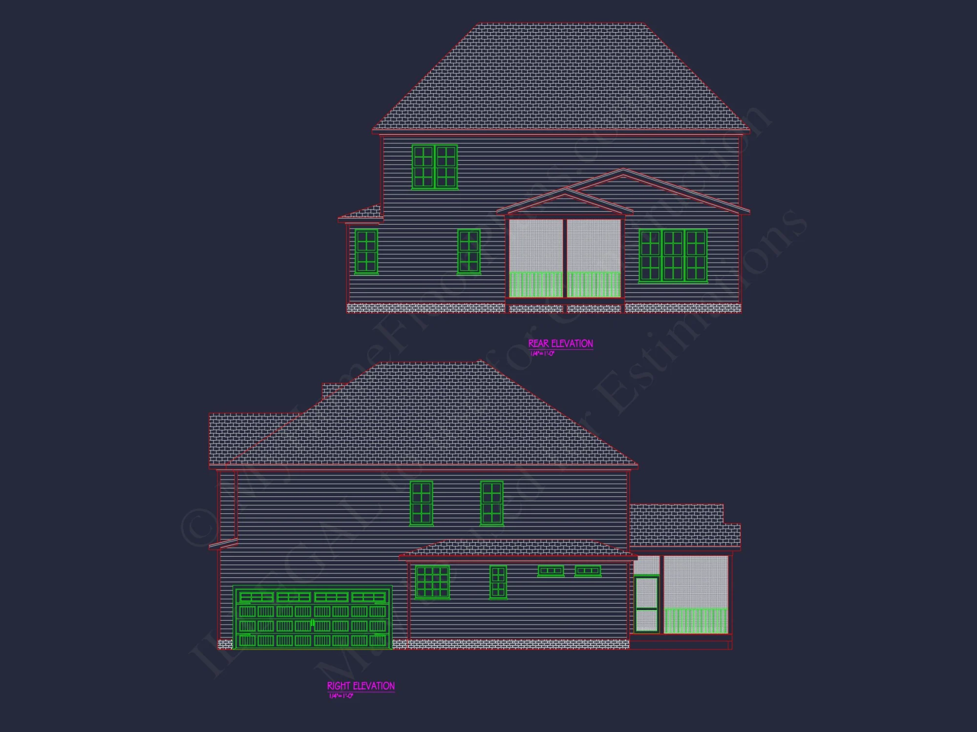 Modern Architectural house Plan with 2 Floors and 4 Beds