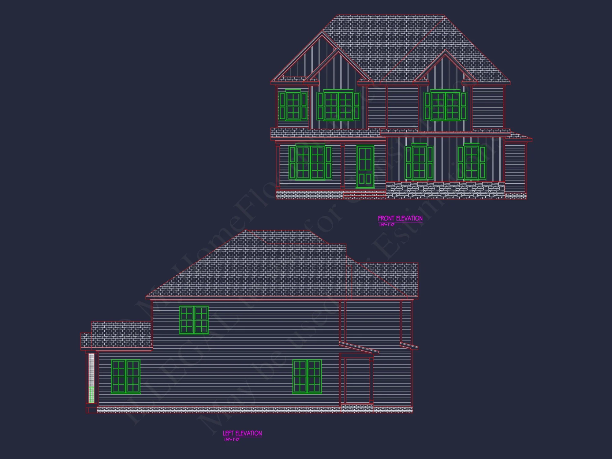 Modern Architectural house Plan with 2 Floors and 4 Beds