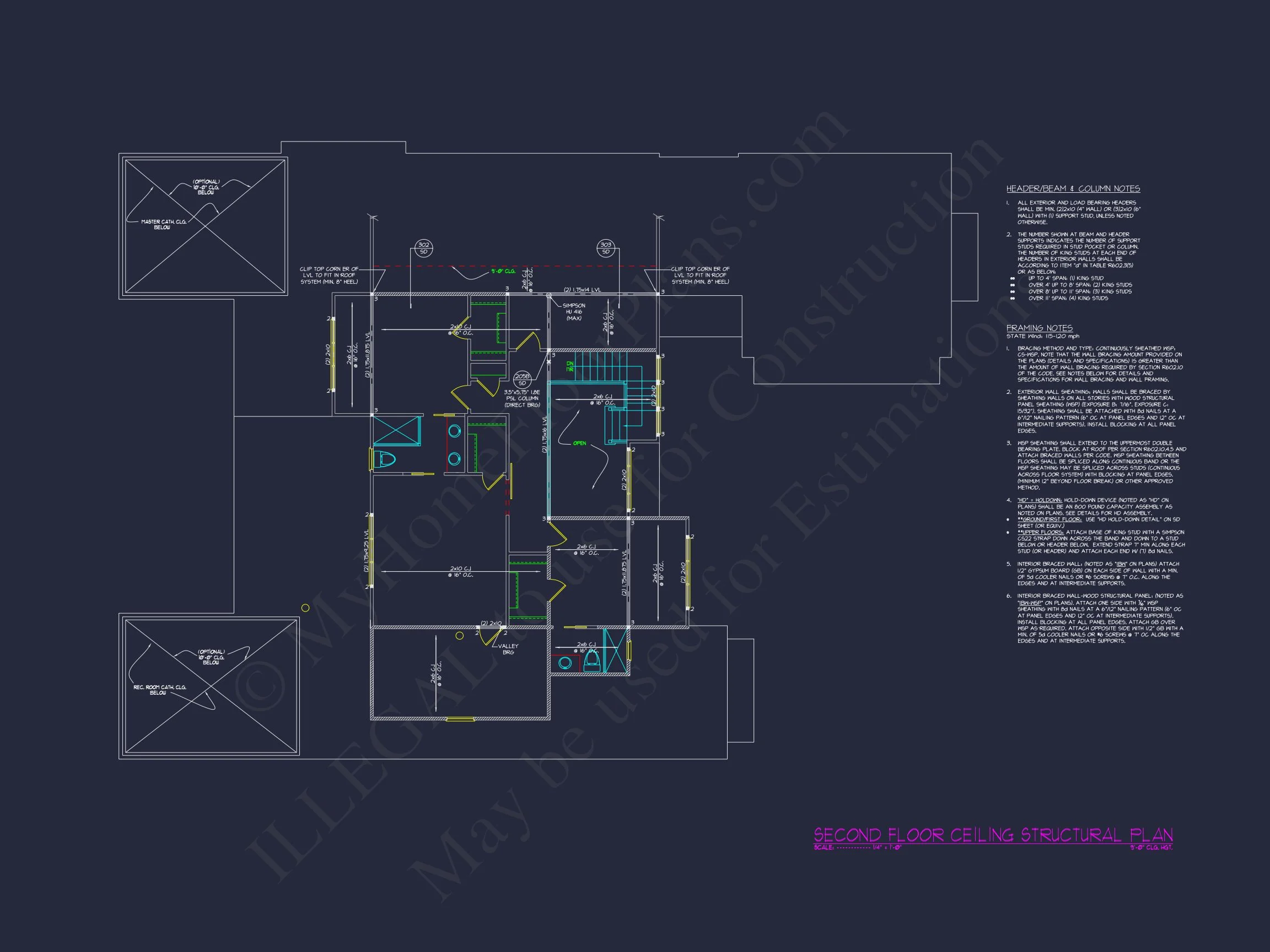 Modern Craftsman house Plan with 2-Story Blueprint Designs
