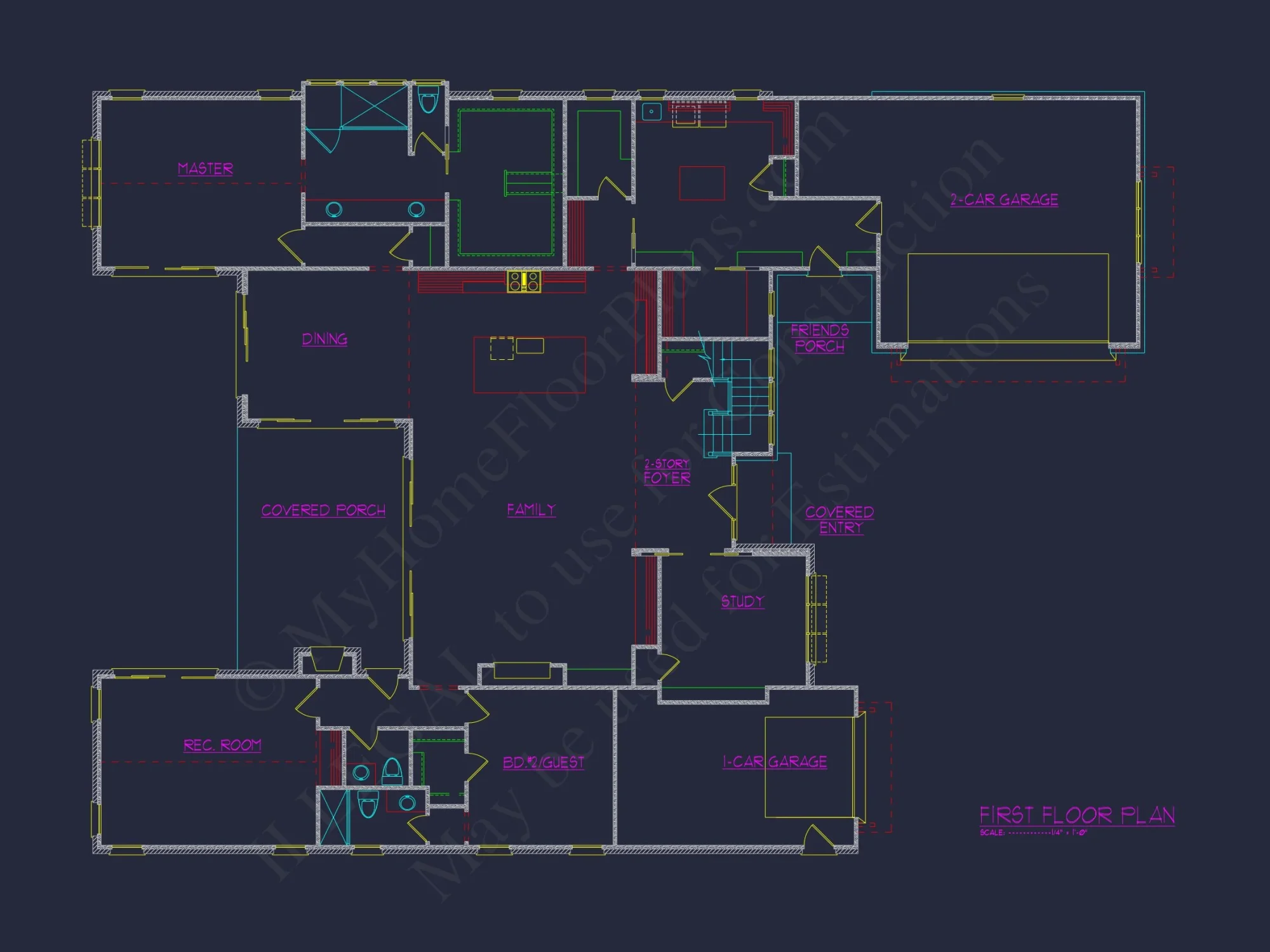 Modern Craftsman house Plan with 2-Story Blueprint Designs