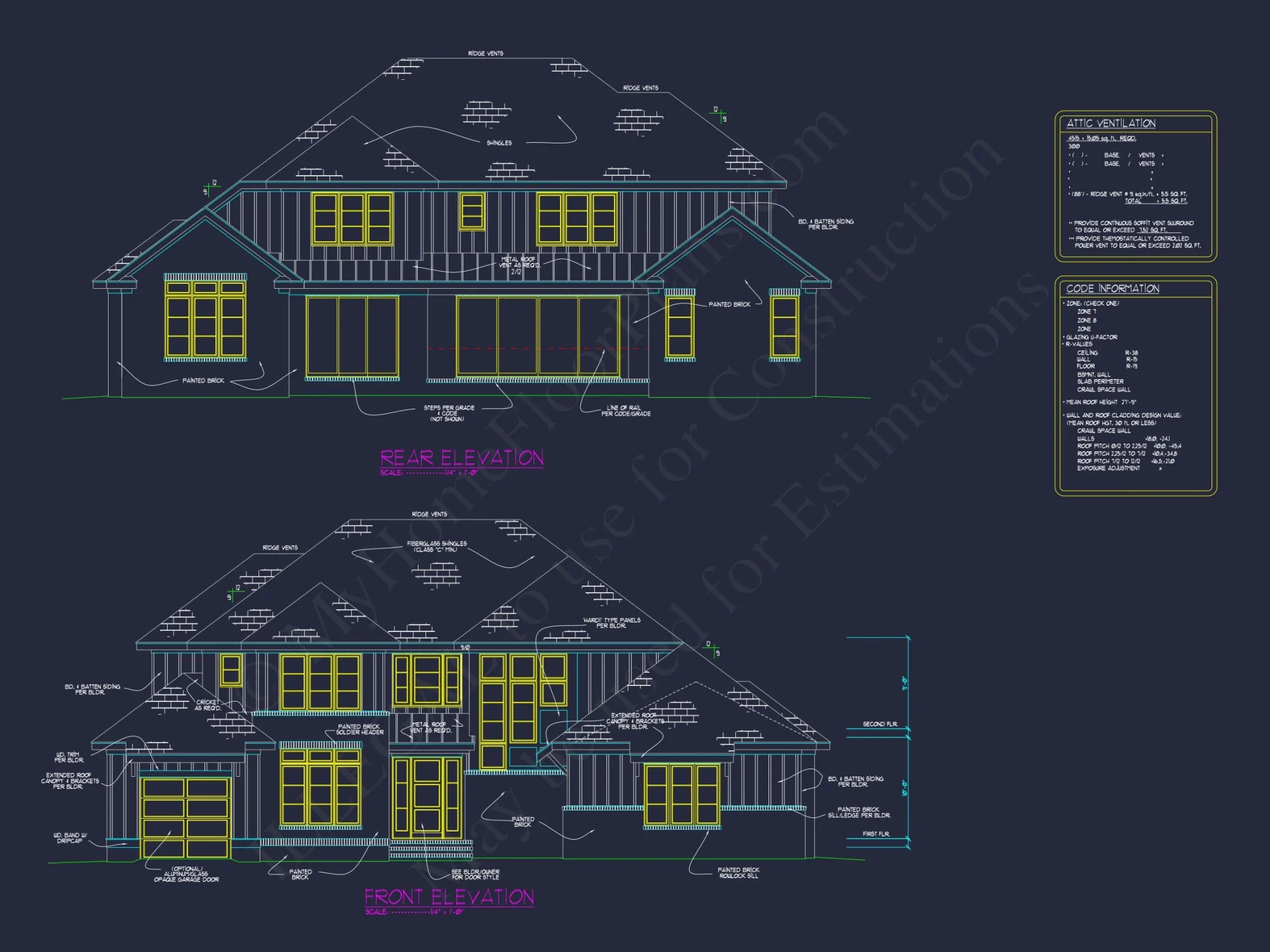 Modern Craftsman house Plan with 2-Story Blueprint Designs