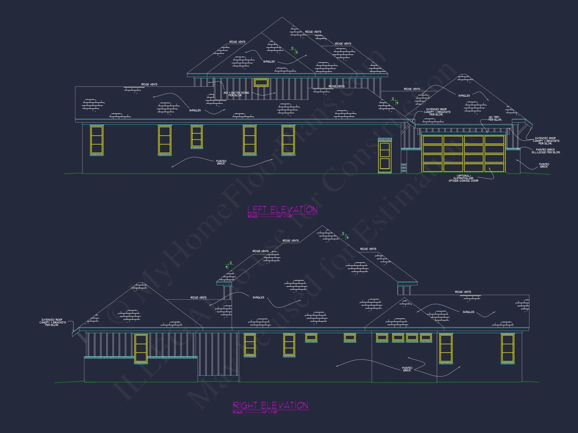 Modern Craftsman house Plan with 2-Story Blueprint Designs