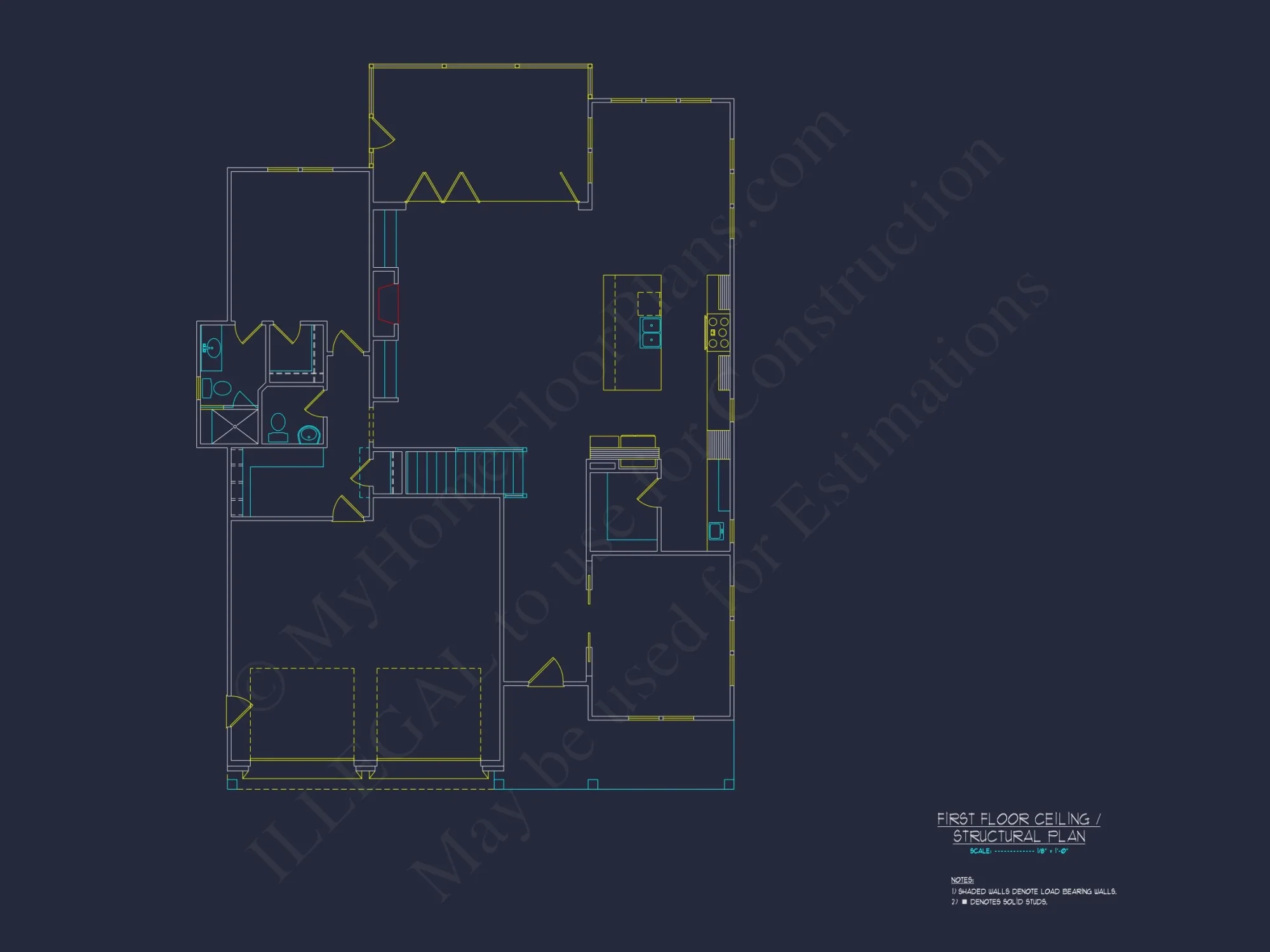 Modern Craftsman house Plan with Open Floor Plan & CAD Design