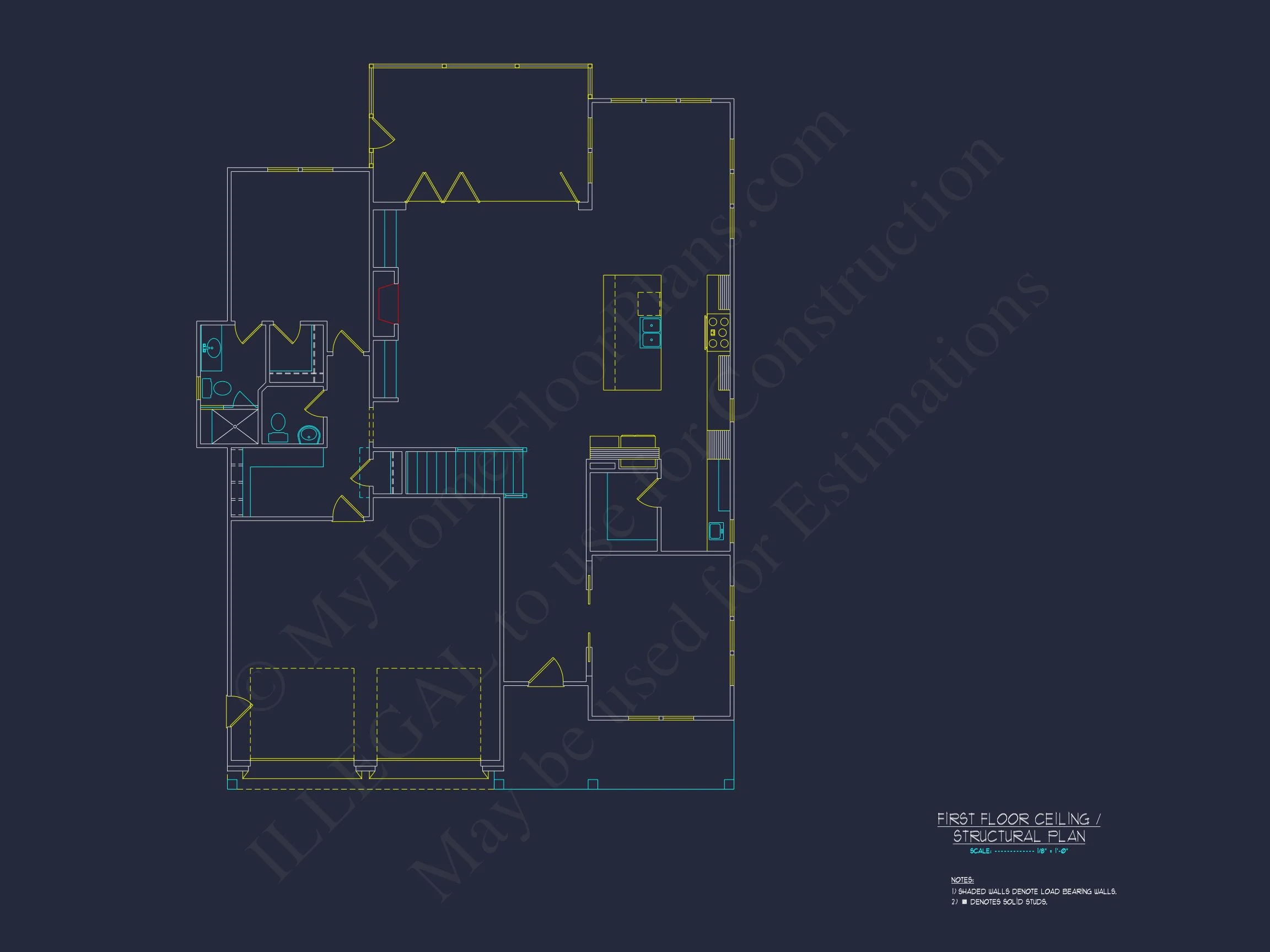 Modern Craftsman house Plan with Open Floor Plan & CAD Design