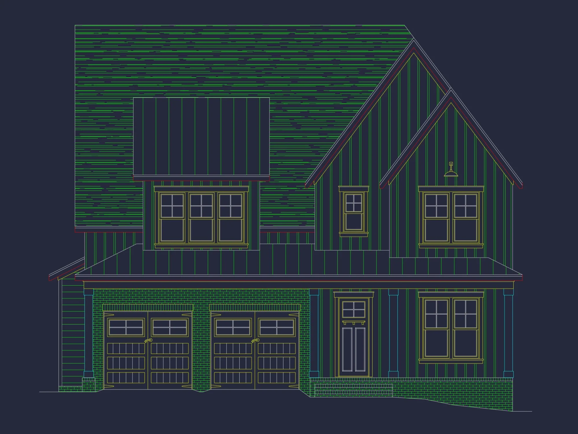 Modern Craftsman house Plan with Open Floor Plan & CAD Design