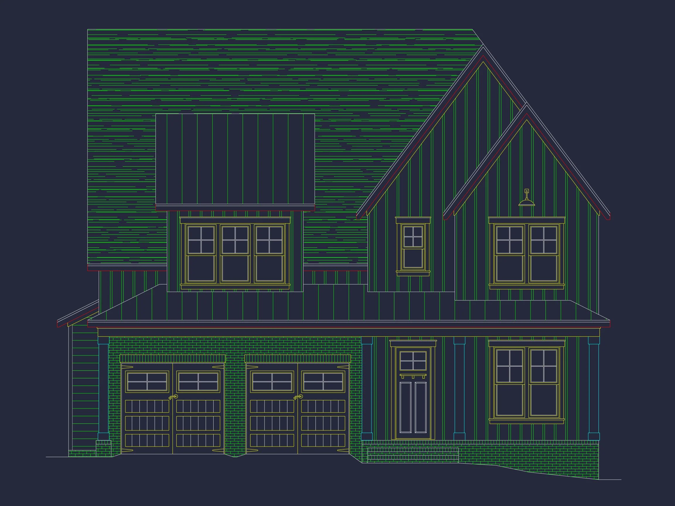 Modern Craftsman house Plan with Open Floor Plan & CAD Design
