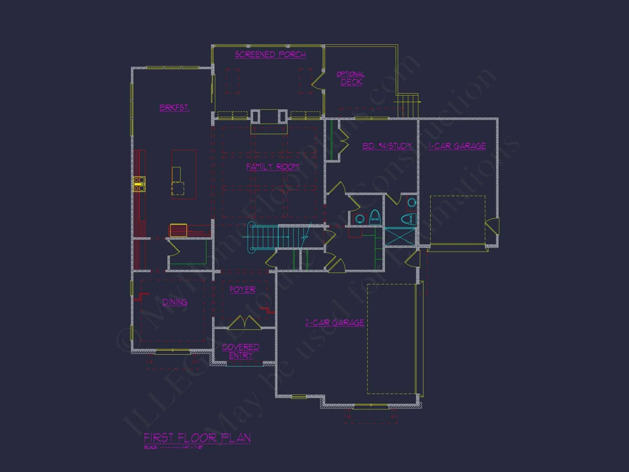 Beautiful house Plan with 4 Bedrooms, CAD Blueprints & Designs