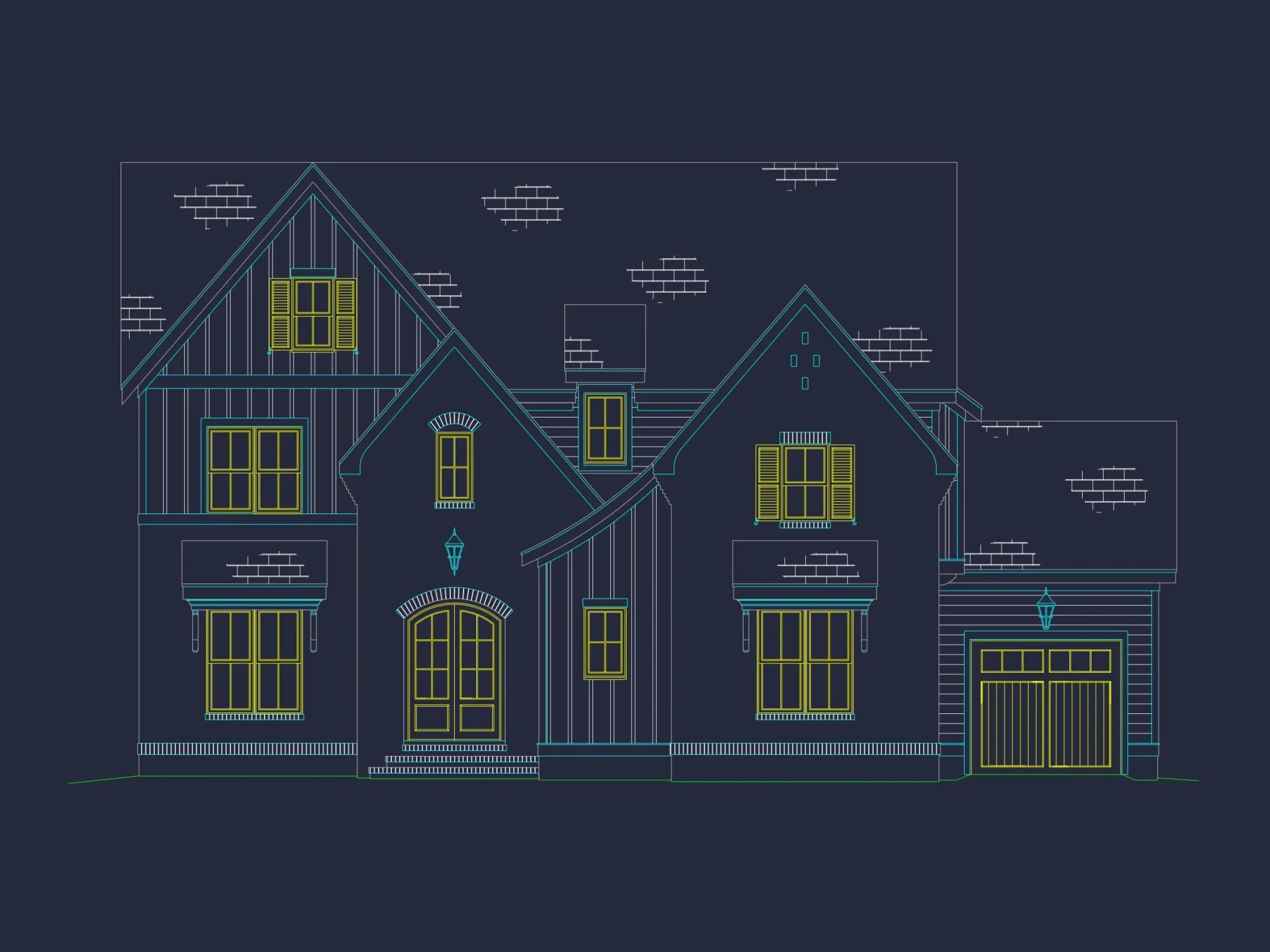 Beautiful house Plan with 4 Bedrooms, CAD Blueprints & Designs