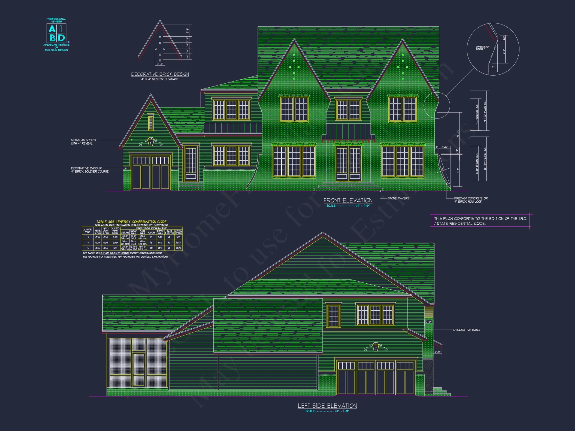 Spacious Tudor-Inspired Floor Plan with 4 Bedrooms and 3 Garages