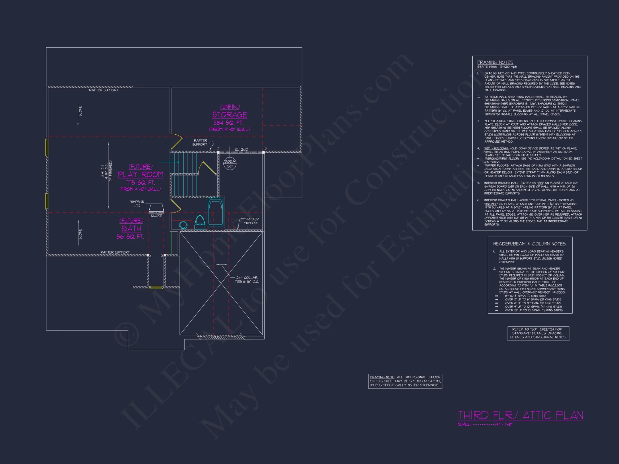 Elegant 3-Story Modern Craftsman house Plan with 5 Bedrooms