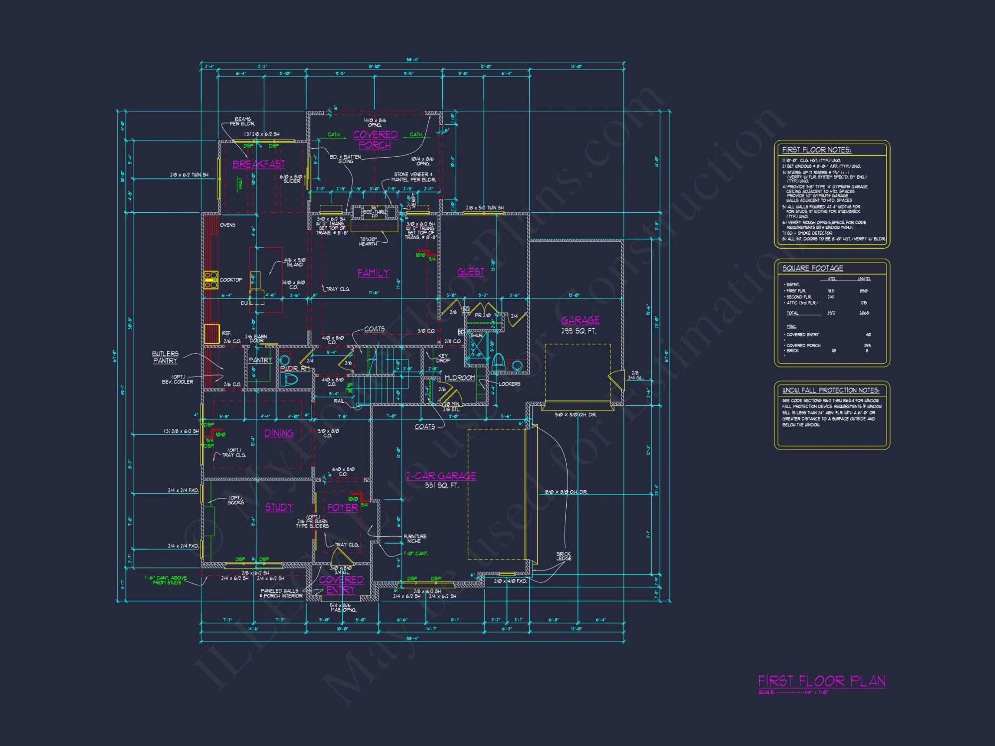 Elegant 3-Story Modern Craftsman house Plan with 5 Bedrooms