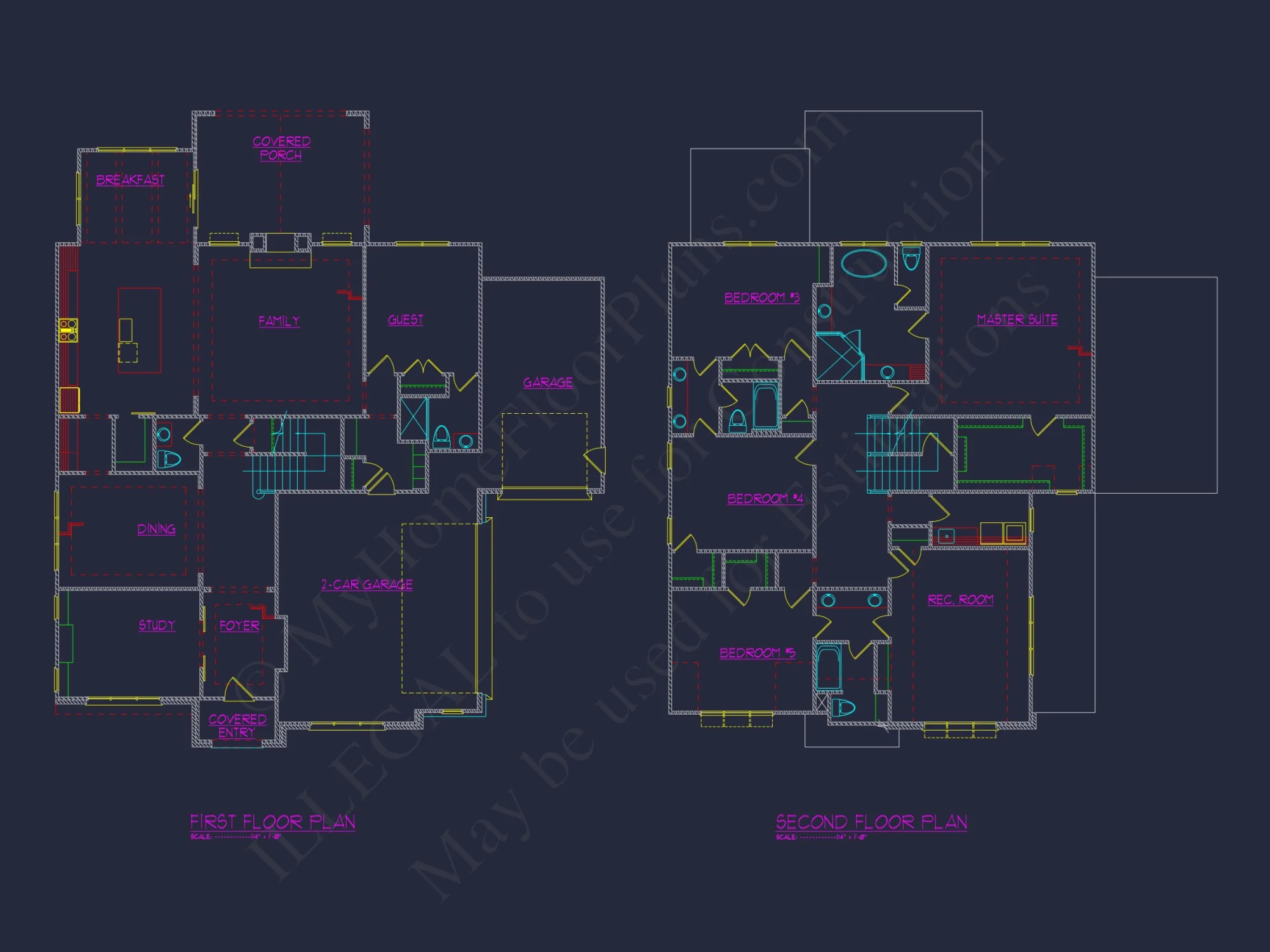 Elegant 3-Story Modern Craftsman house Plan with 5 Bedrooms
