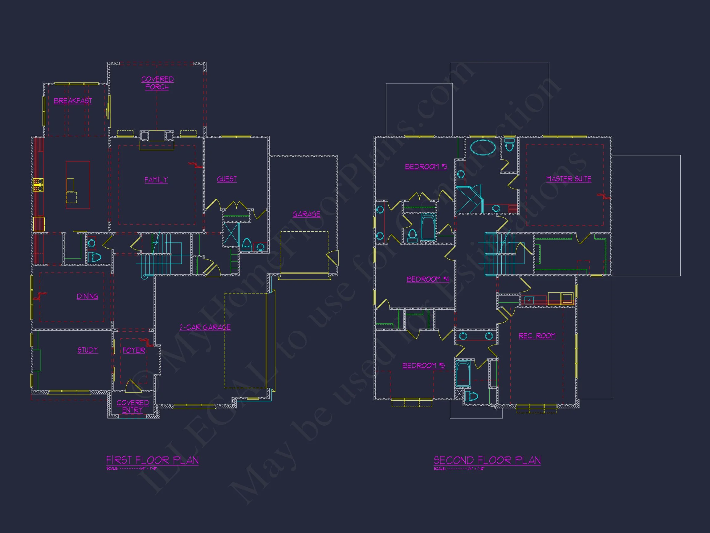 Elegant 3-Story Modern Craftsman house Plan with 5 Bedrooms