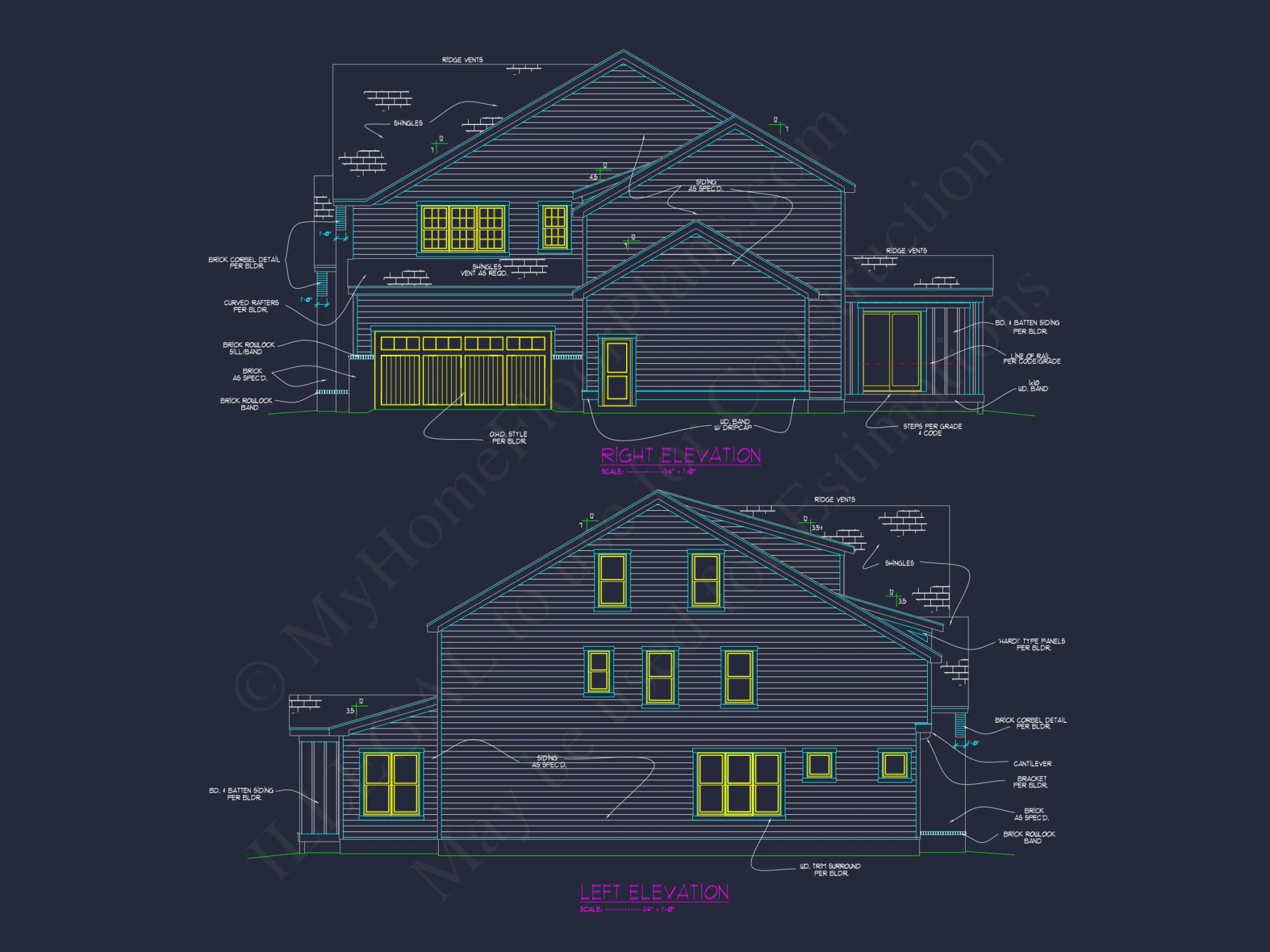 Elegant 3-Story Modern Craftsman house Plan with 5 Bedrooms