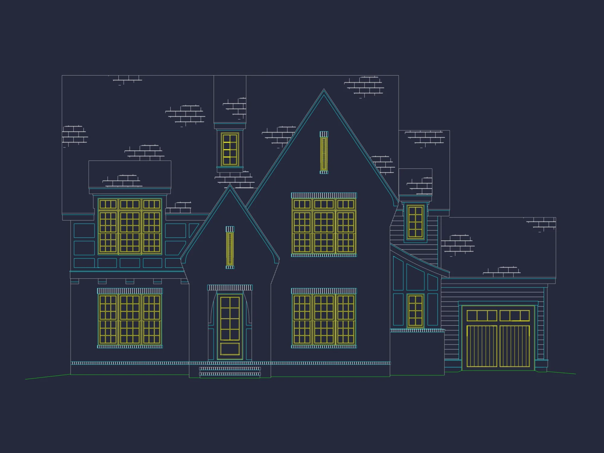 Elegant 3-Story Modern Craftsman house Plan with 5 Bedrooms