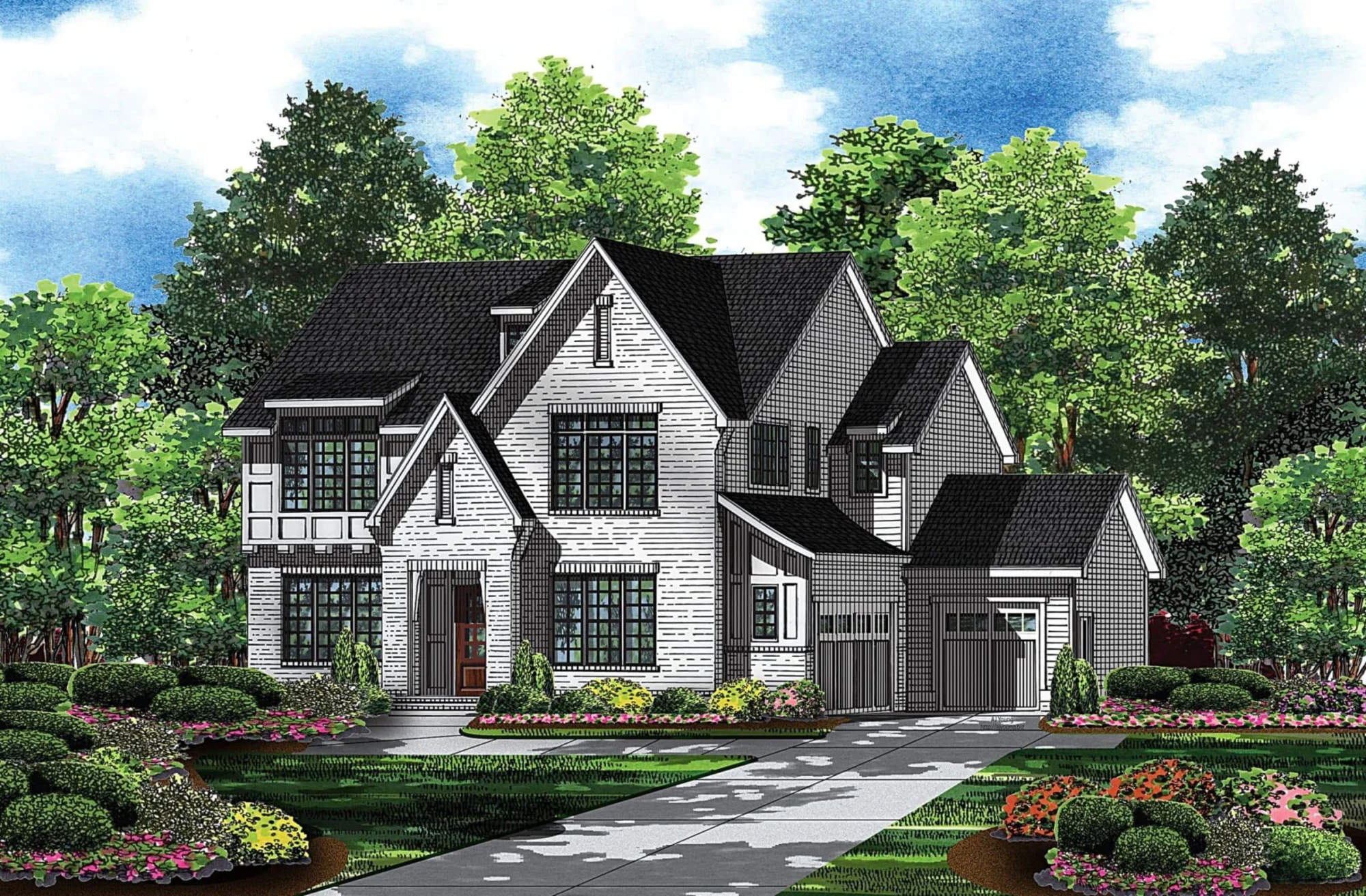 Elegant 3-Story Modern Craftsman house Plan with 5 Bedrooms