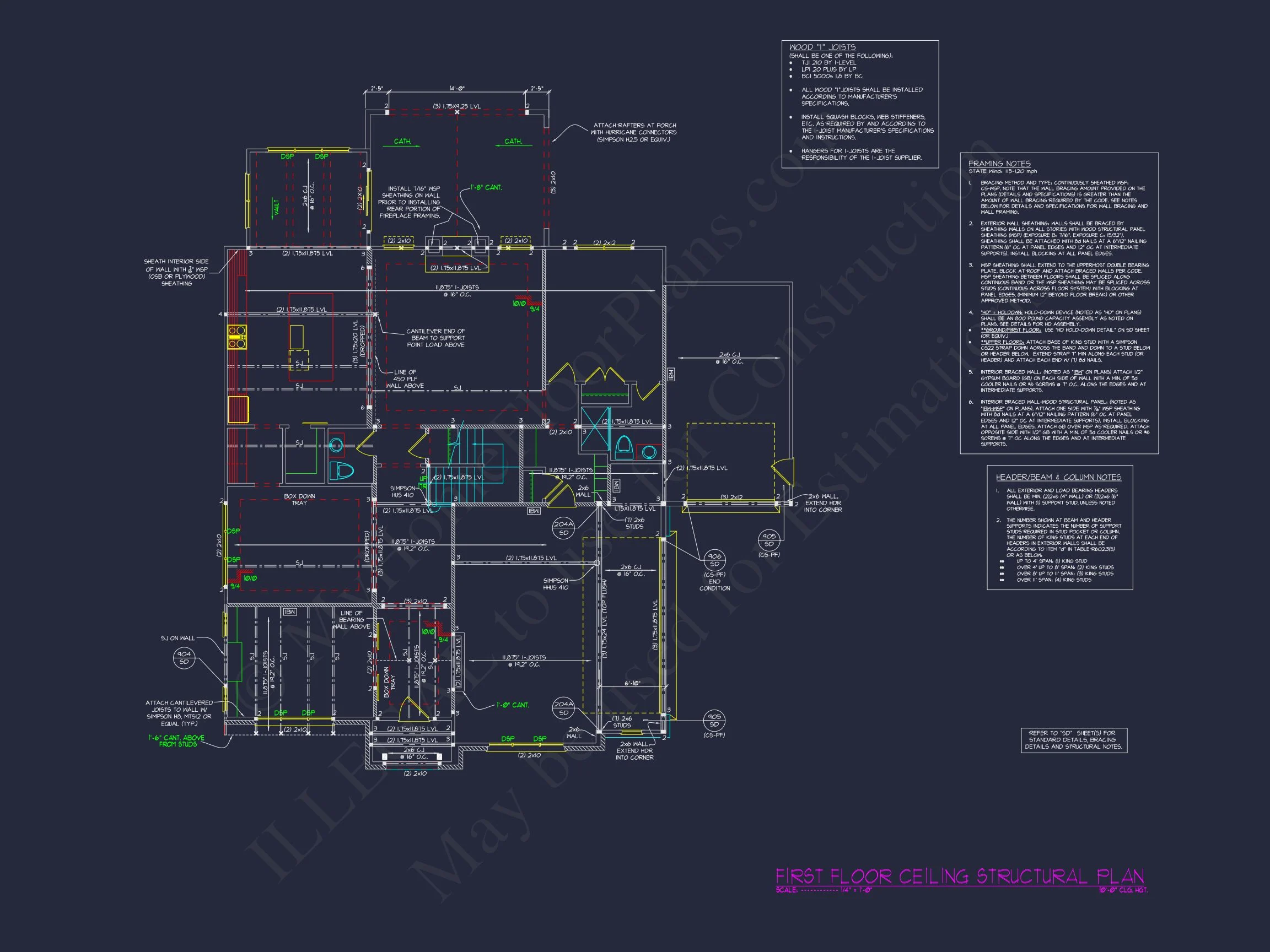 Farmhouse house Floor Plan with CAD Blueprint Designs