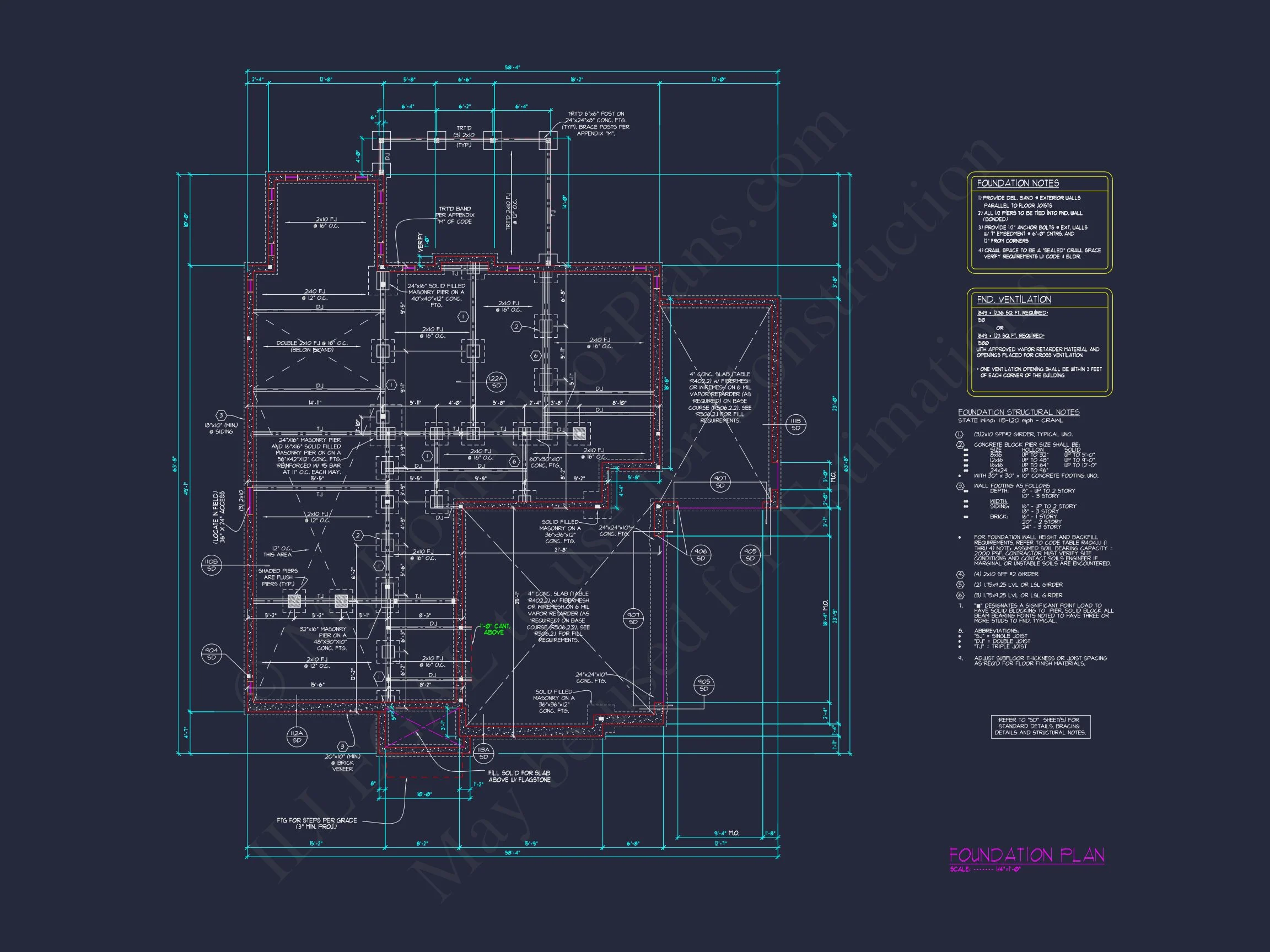 Farmhouse house Floor Plan with CAD Blueprint Designs