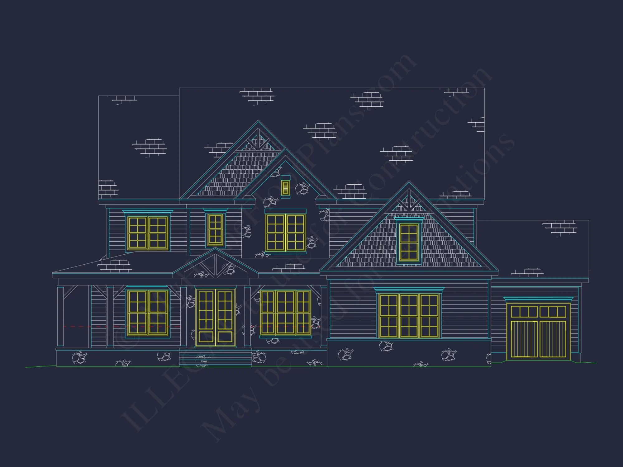 Elegant house Plan with Blueprint CAD Architecture Designs