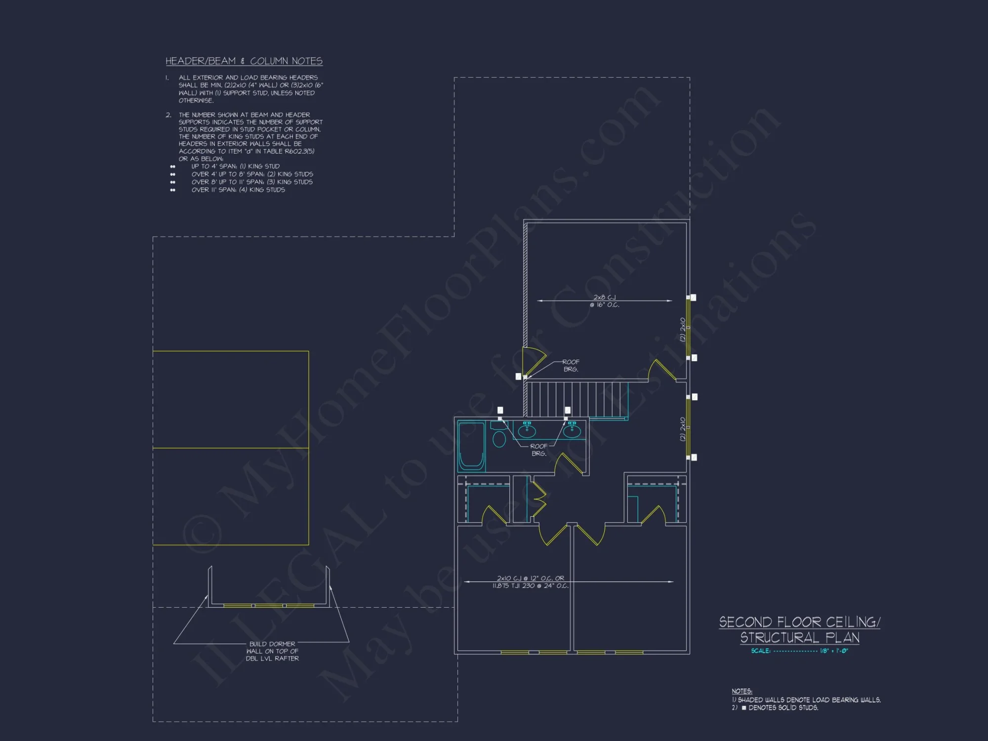 Modern house Architectural CAD Plan with 2 Floors & 4 Beds