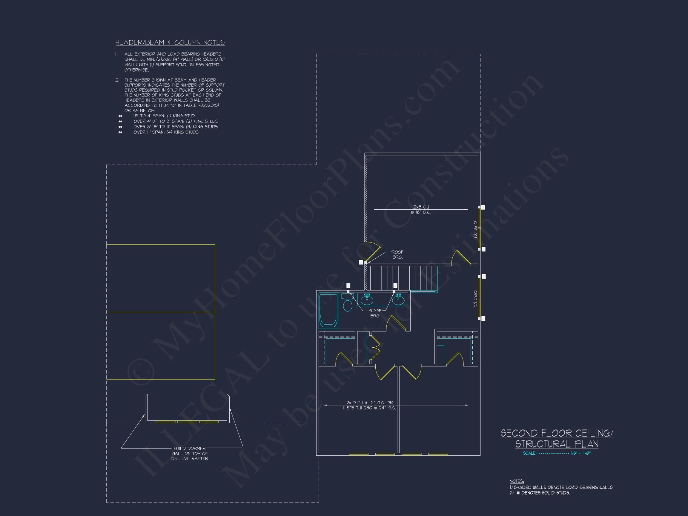 Modern house Architectural CAD Plan with 2 Floors & 4 Beds