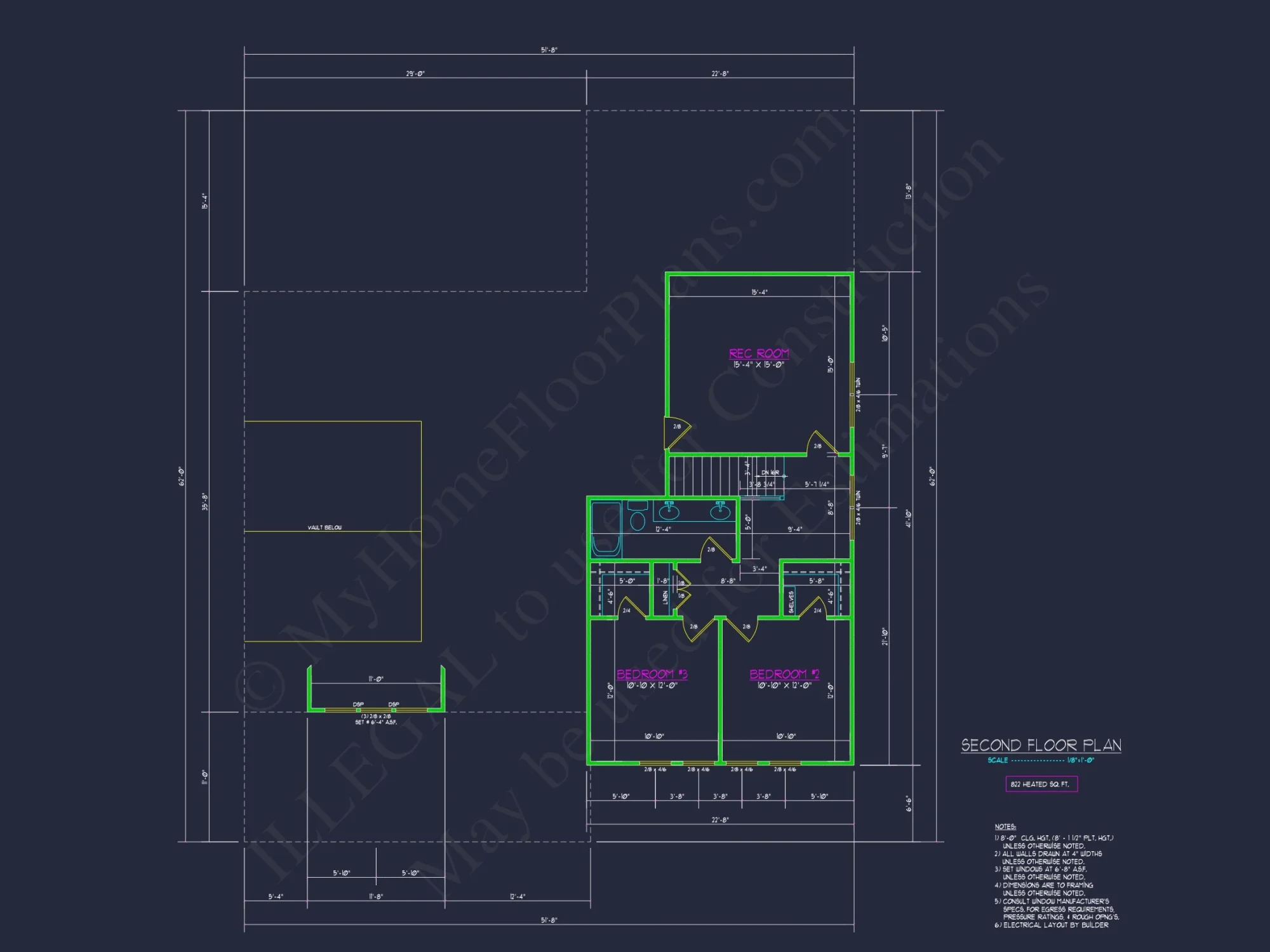 Modern house Architectural CAD Plan with 2 Floors & 4 Beds