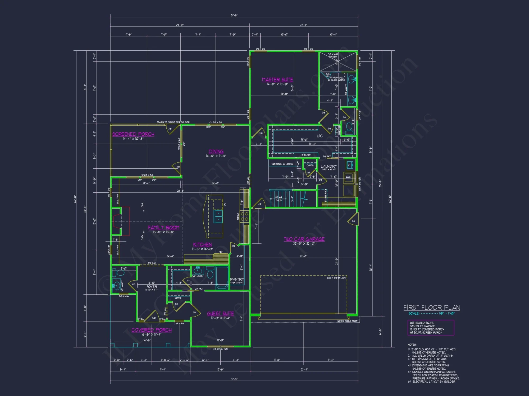 Modern house Architectural CAD Plan with 2 Floors & 4 Beds