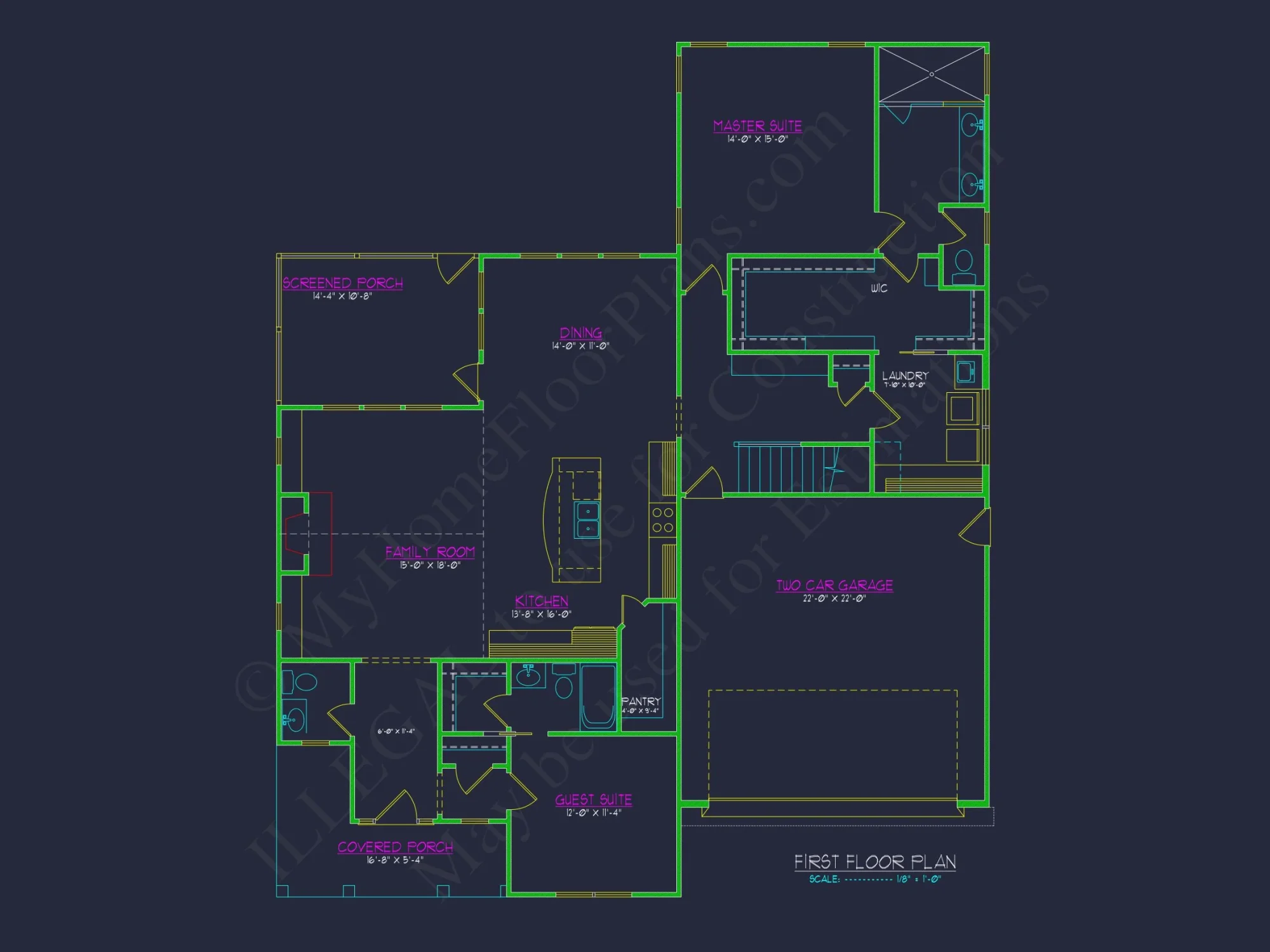 Modern house Architectural CAD Plan with 2 Floors & 4 Beds