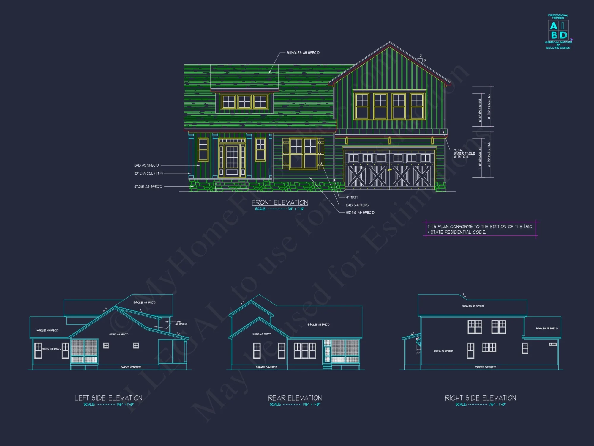 Modern house Architectural CAD Plan with 2 Floors & 4 Beds