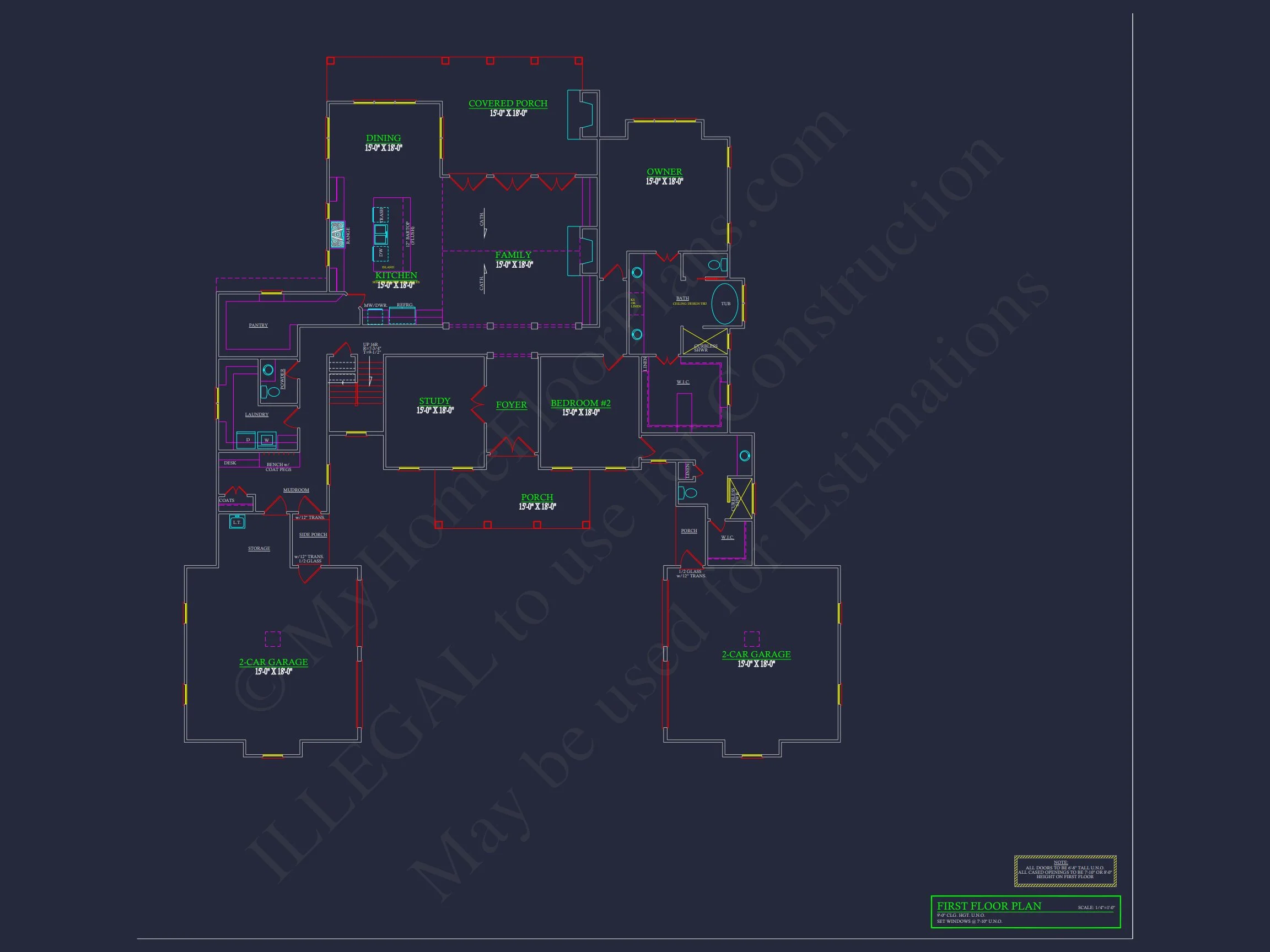 20-1001 HOUSE PLAN - Stunning House Plan with 2 Floors, CAD Blueprint & Designs 4 Stunning house Plan with 2 Floors, CAD Blueprint & Designs