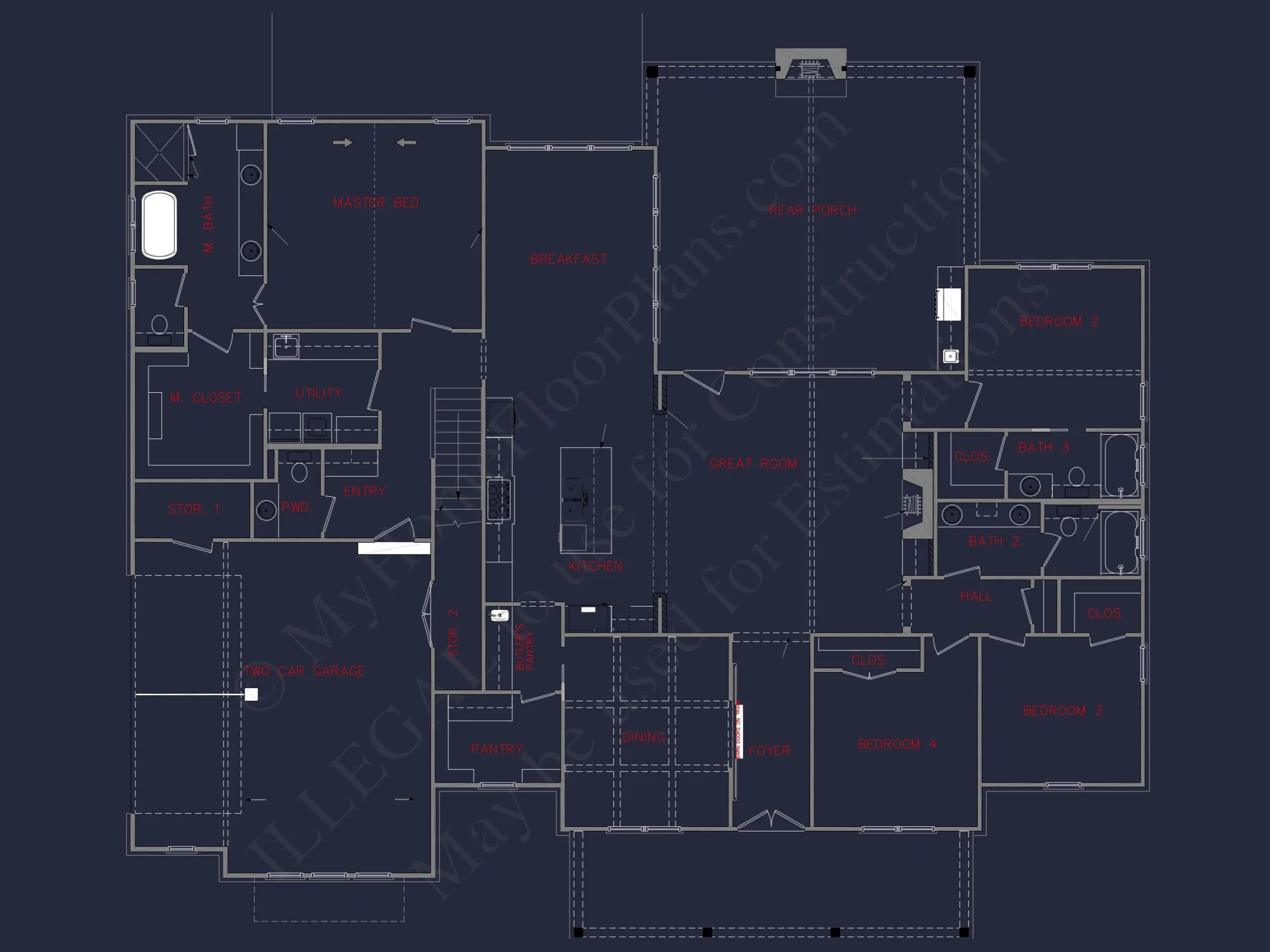 Stunning house Floor Plan with 4 Beds, 4 Baths & Bonus Room