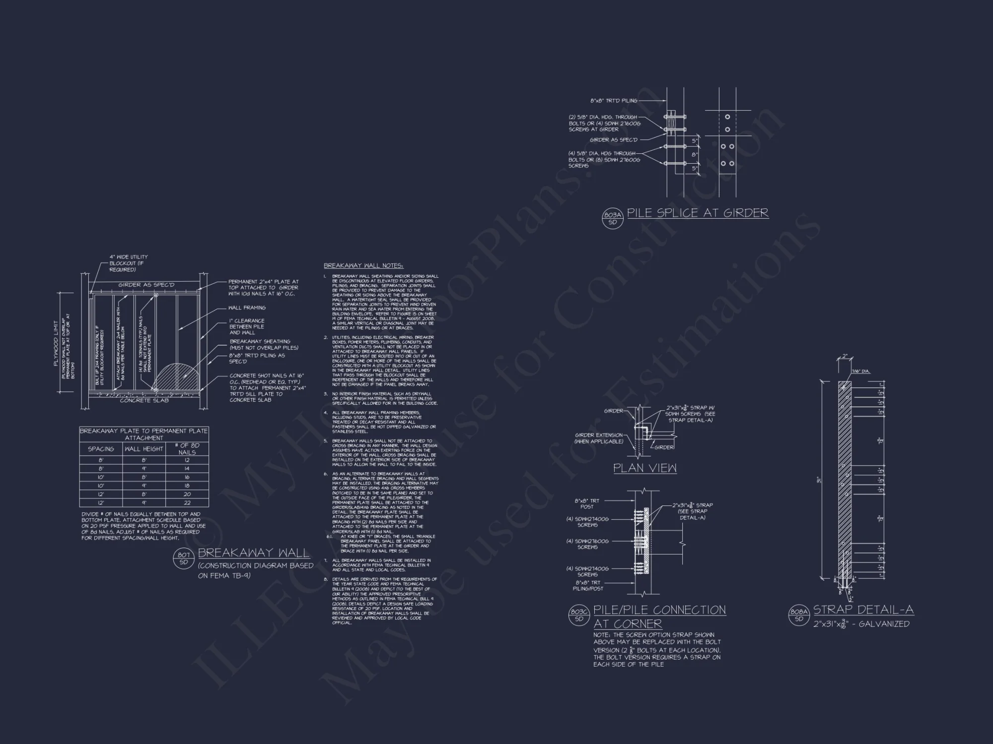 Luxury Beach house Plan with 4 Bedrooms, 3 Stories, CAD Designs
