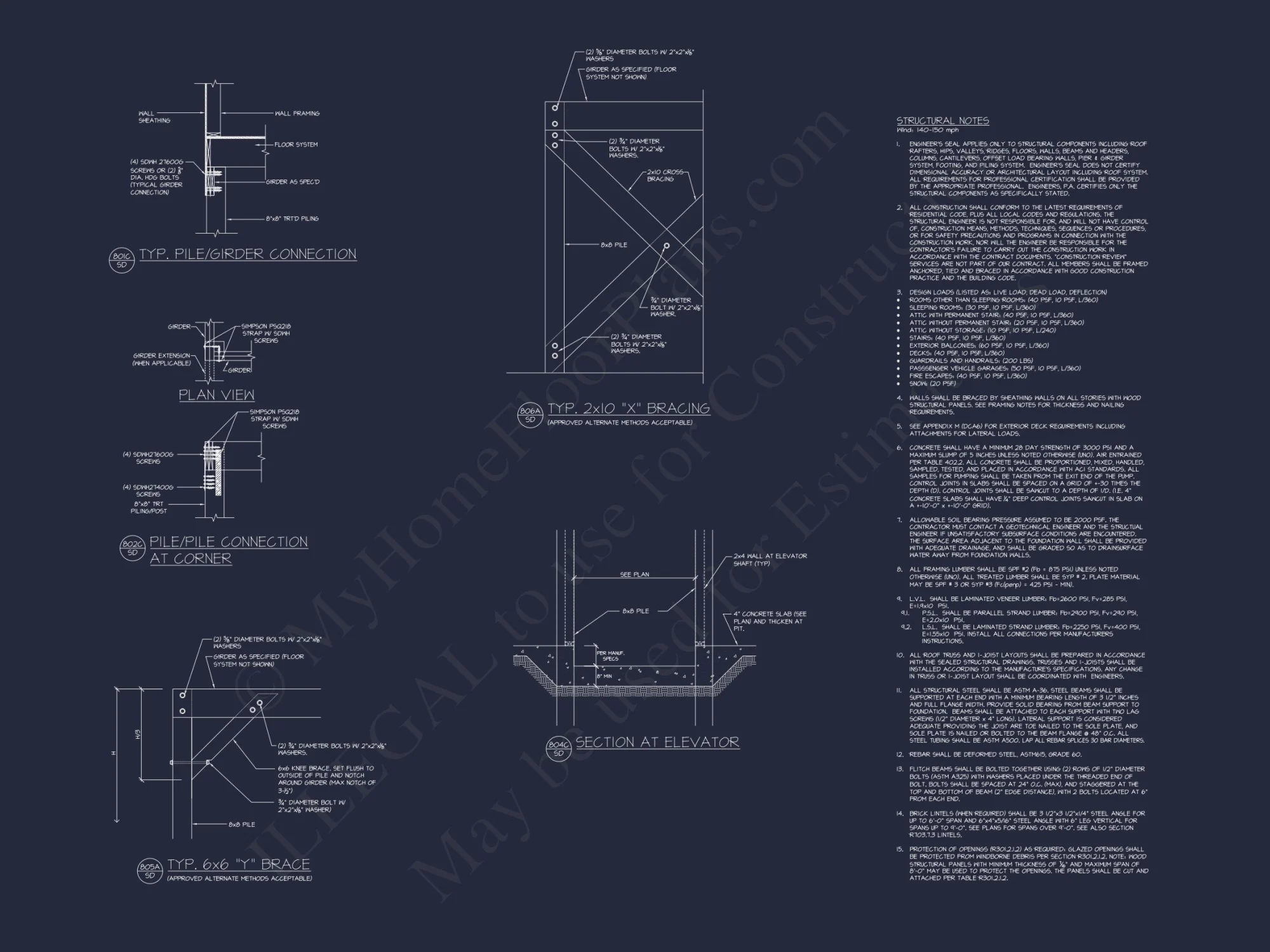 Luxury Beach house Plan with 4 Bedrooms, 3 Stories, CAD Designs