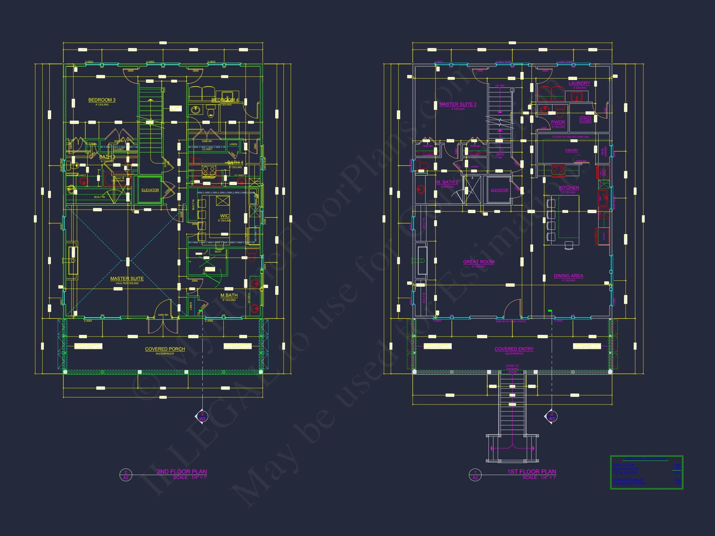 Luxury Beach house Plan with 4 Bedrooms, 3 Stories, CAD Designs