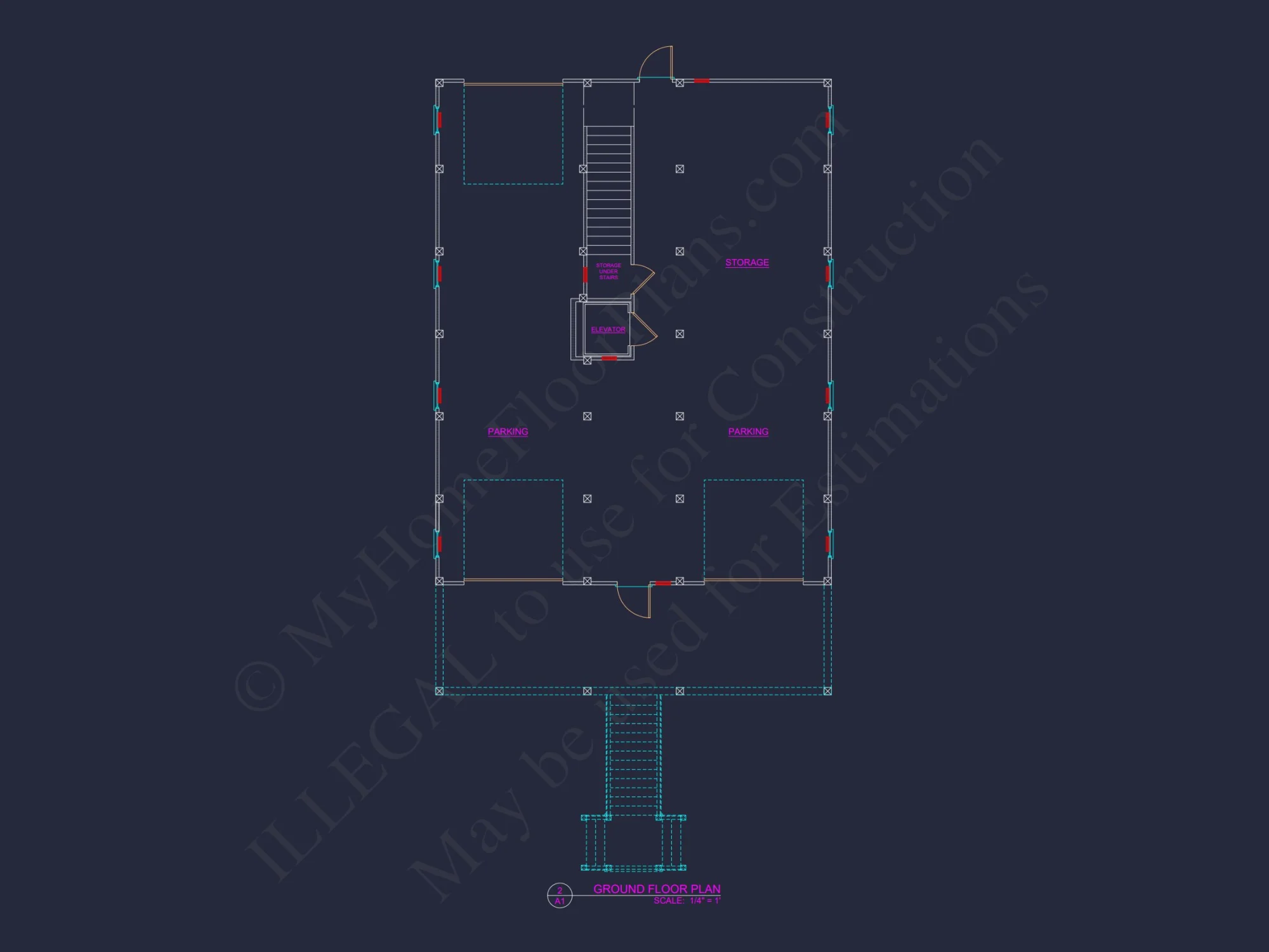 Luxury Beach house Plan with 4 Bedrooms, 3 Stories, CAD Designs
